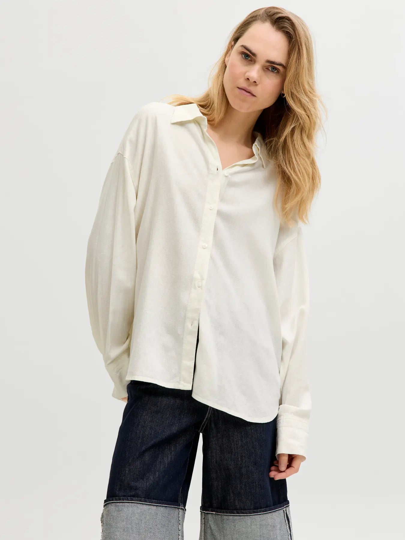 JXALMIRA LINEN SHIRT - BLANC DE BLANC