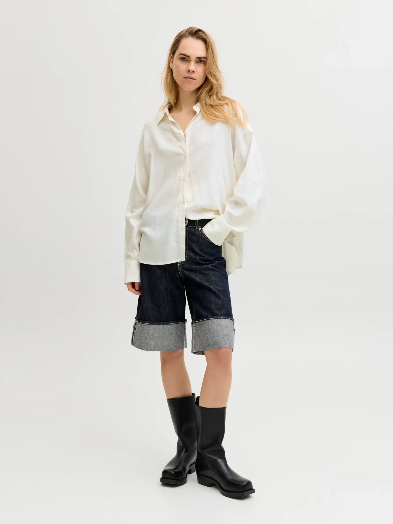 JXALMIRA LINEN SHIRT - BLANC DE BLANC
