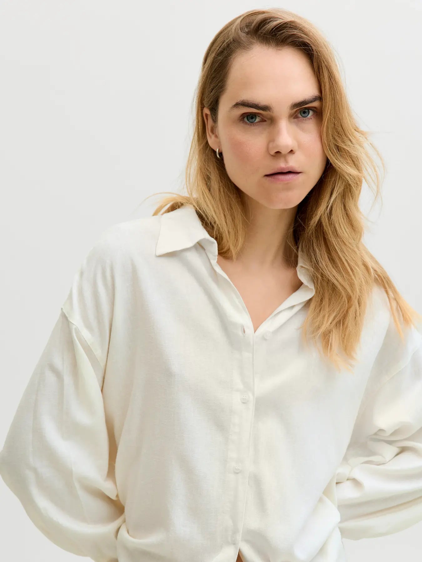 JXALMIRA LINEN SHIRT - BLANC DE BLANC