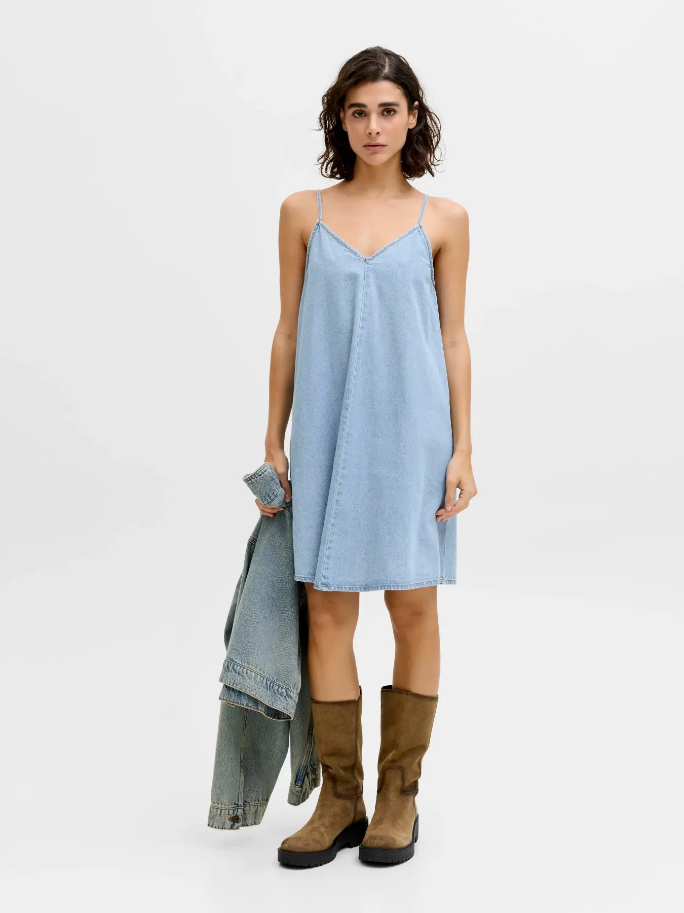 JXLUCY SHORT DRESS - LIGHT BLUE DENIM