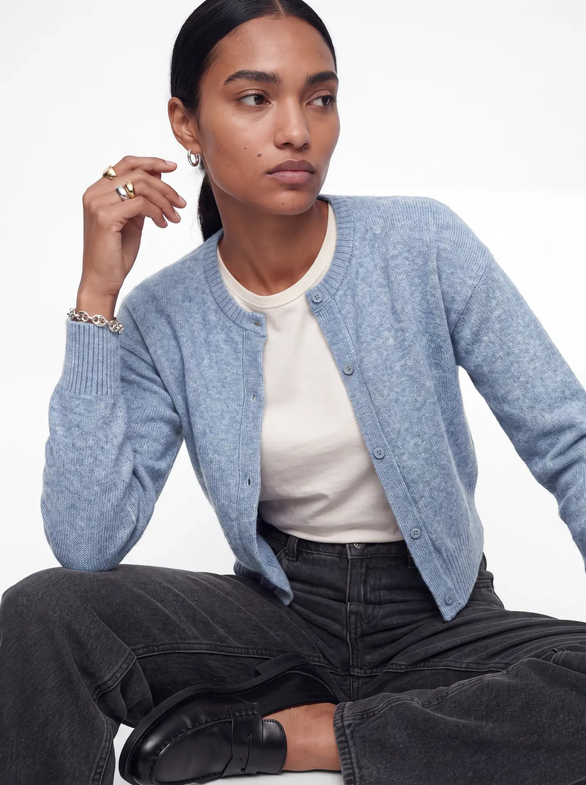 JXNATALIE DIVERSE CARDIGAN KNIT SN - COUNTRY BLUE