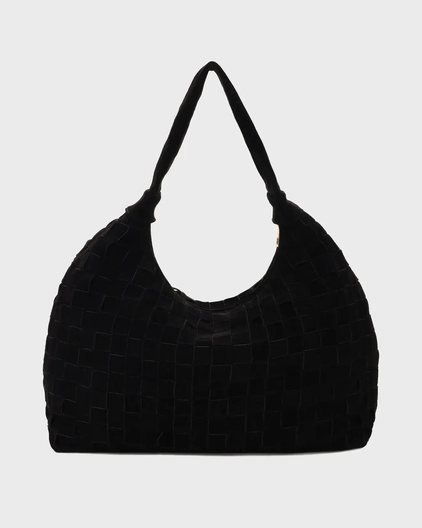 Big dandy braided suede bag - black