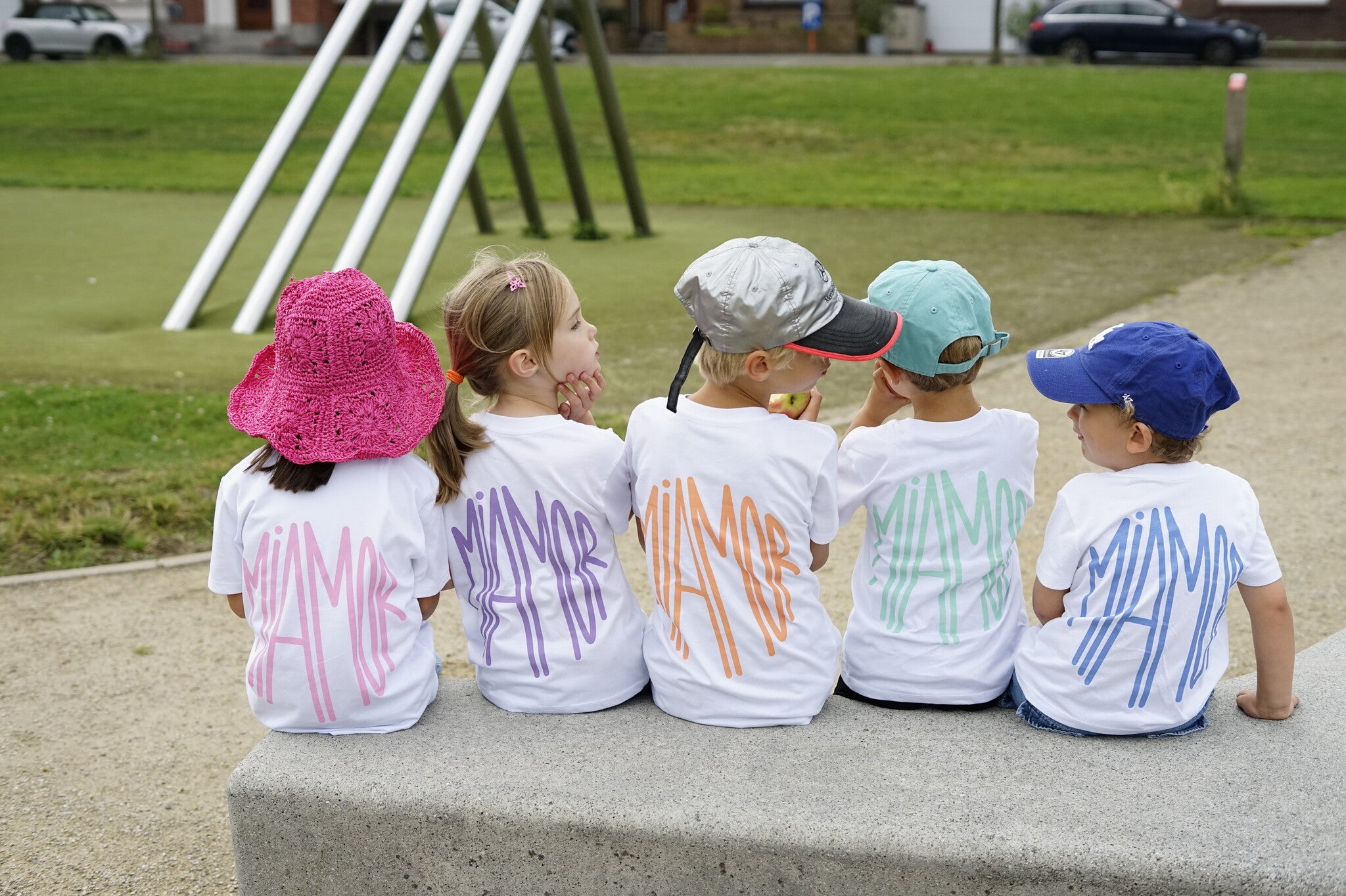 T-shirt blanc Mini Miamor - vert pastel