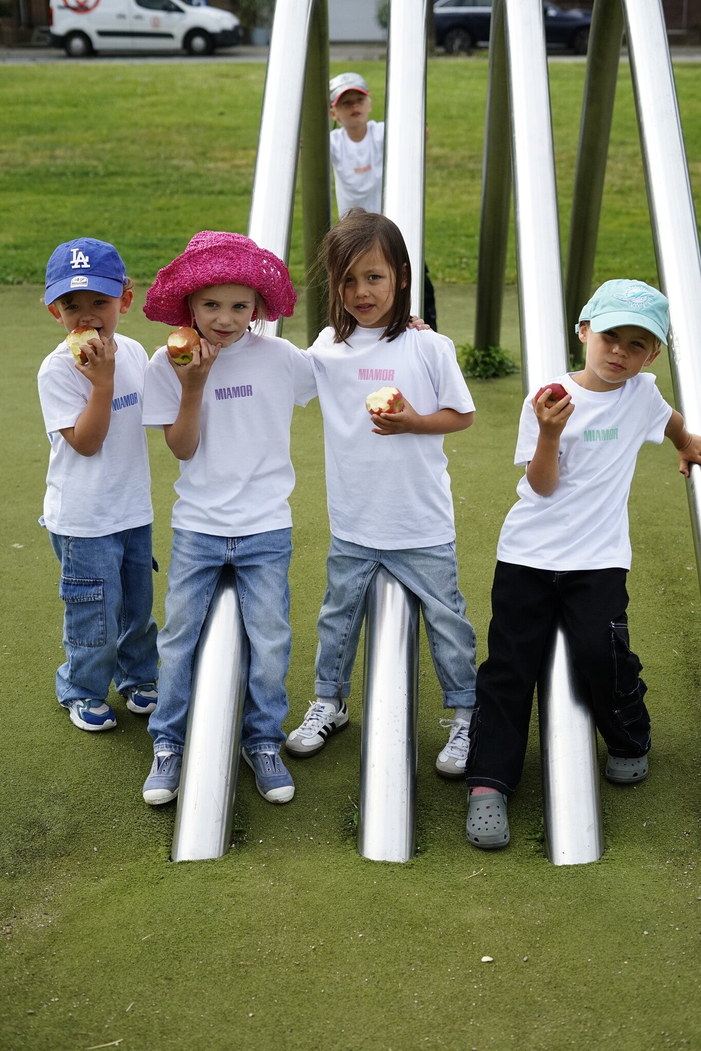 T-shirt blanc Mini Miamor - violet pastel