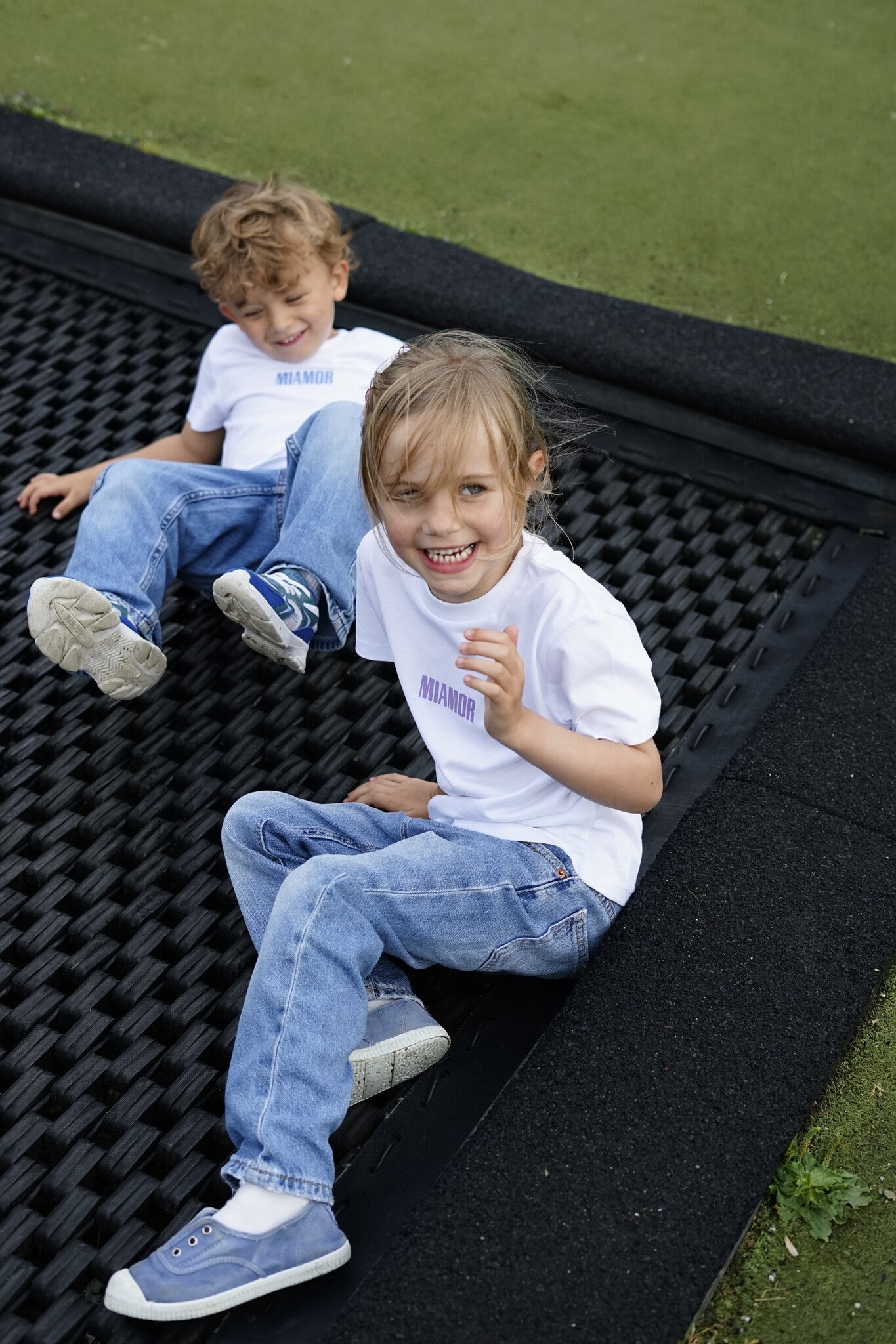 T-shirt blanc Mini Miamor - violet pastel