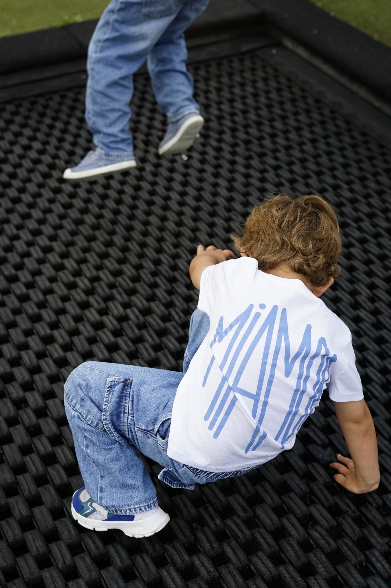 T-shirt blanc Mini Miamor - bleu pastel