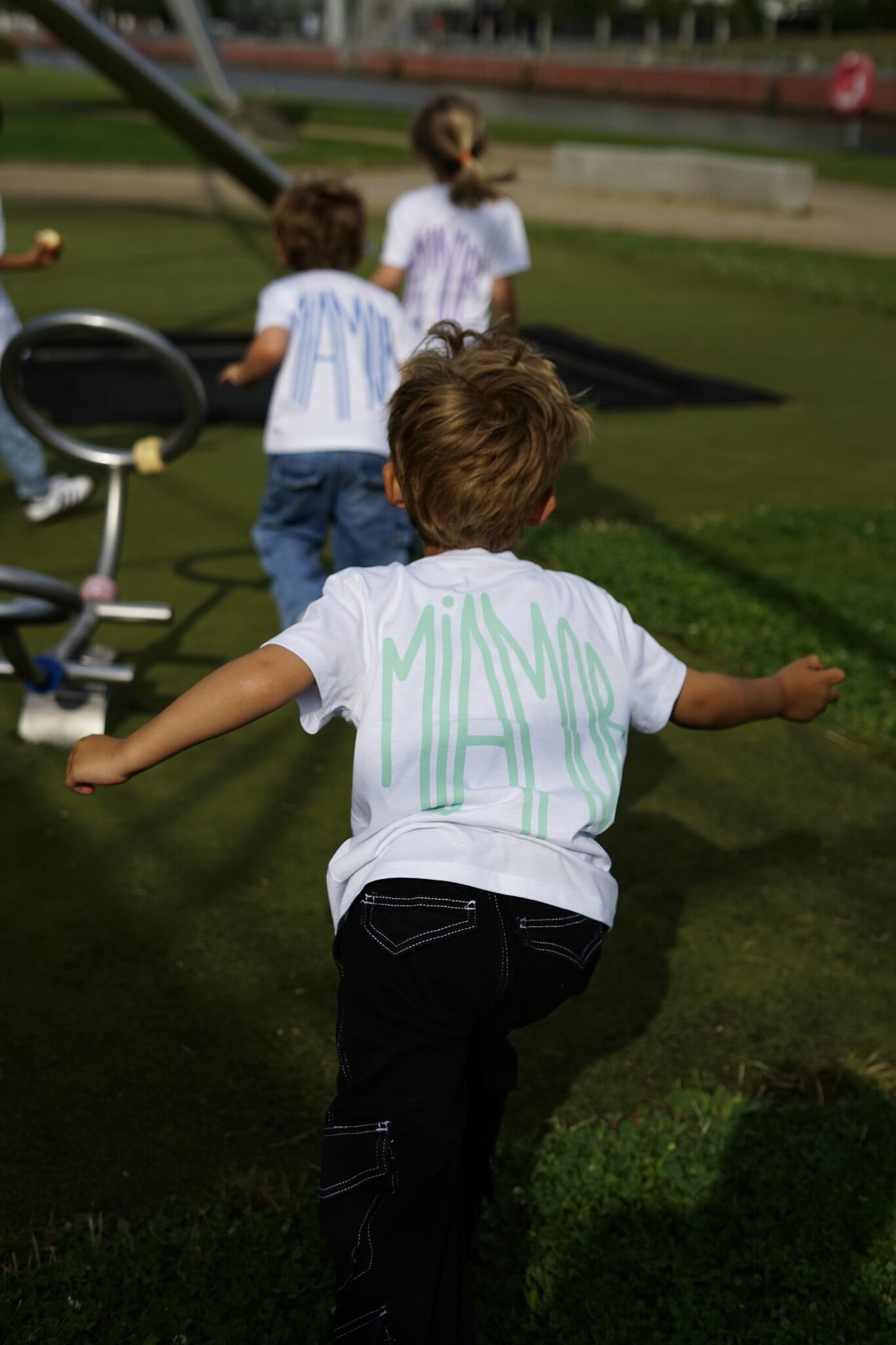 T-shirt blanc Mini Miamor - vert pastel