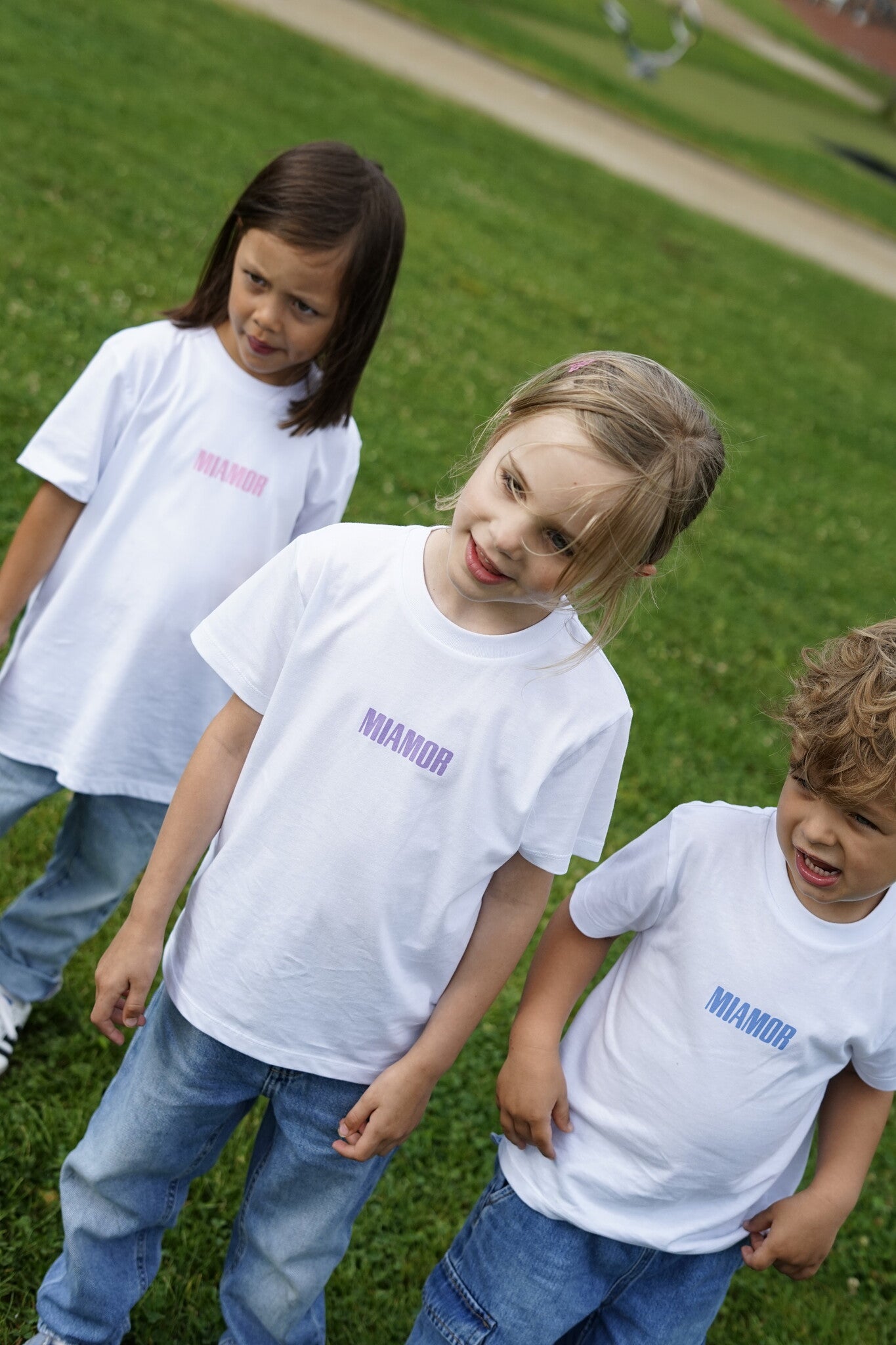 T-shirt blanc Mini Miamor - violet pastel