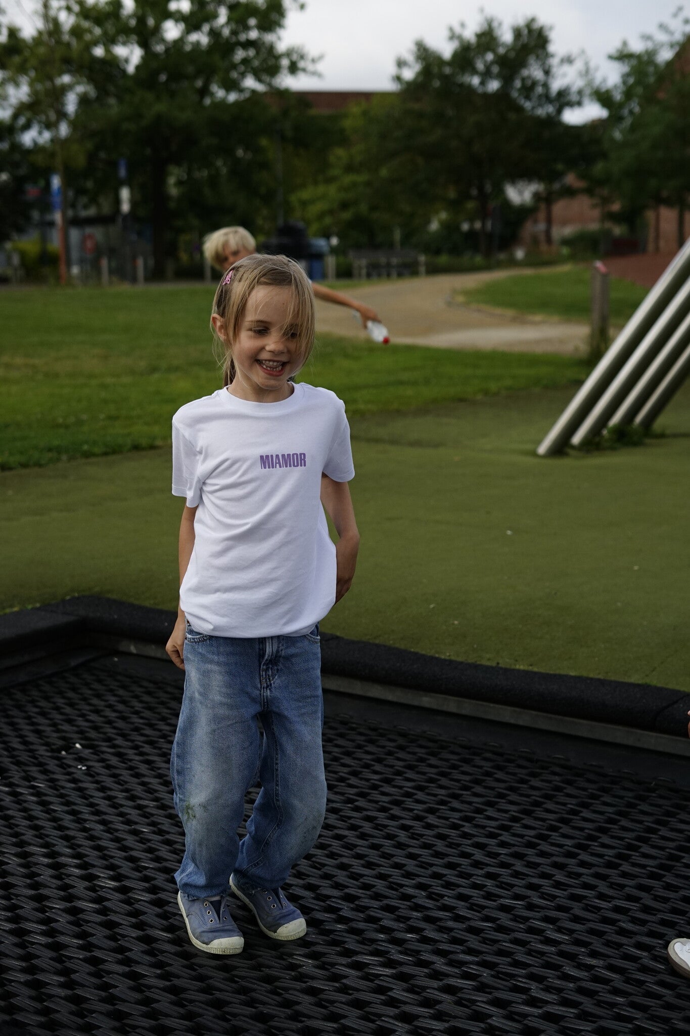 T-shirt blanc Mini Miamor - violet pastel