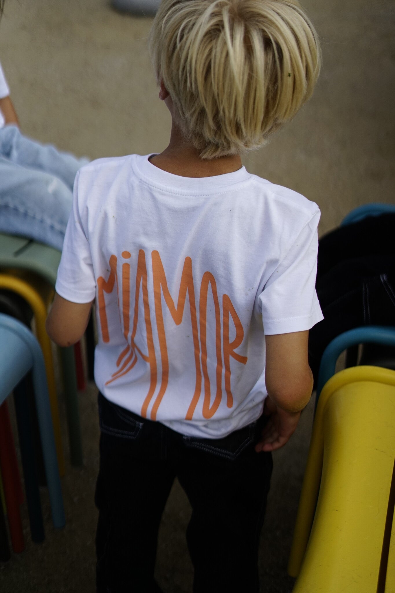 T-shirt blanc Mini Miamor - pêche