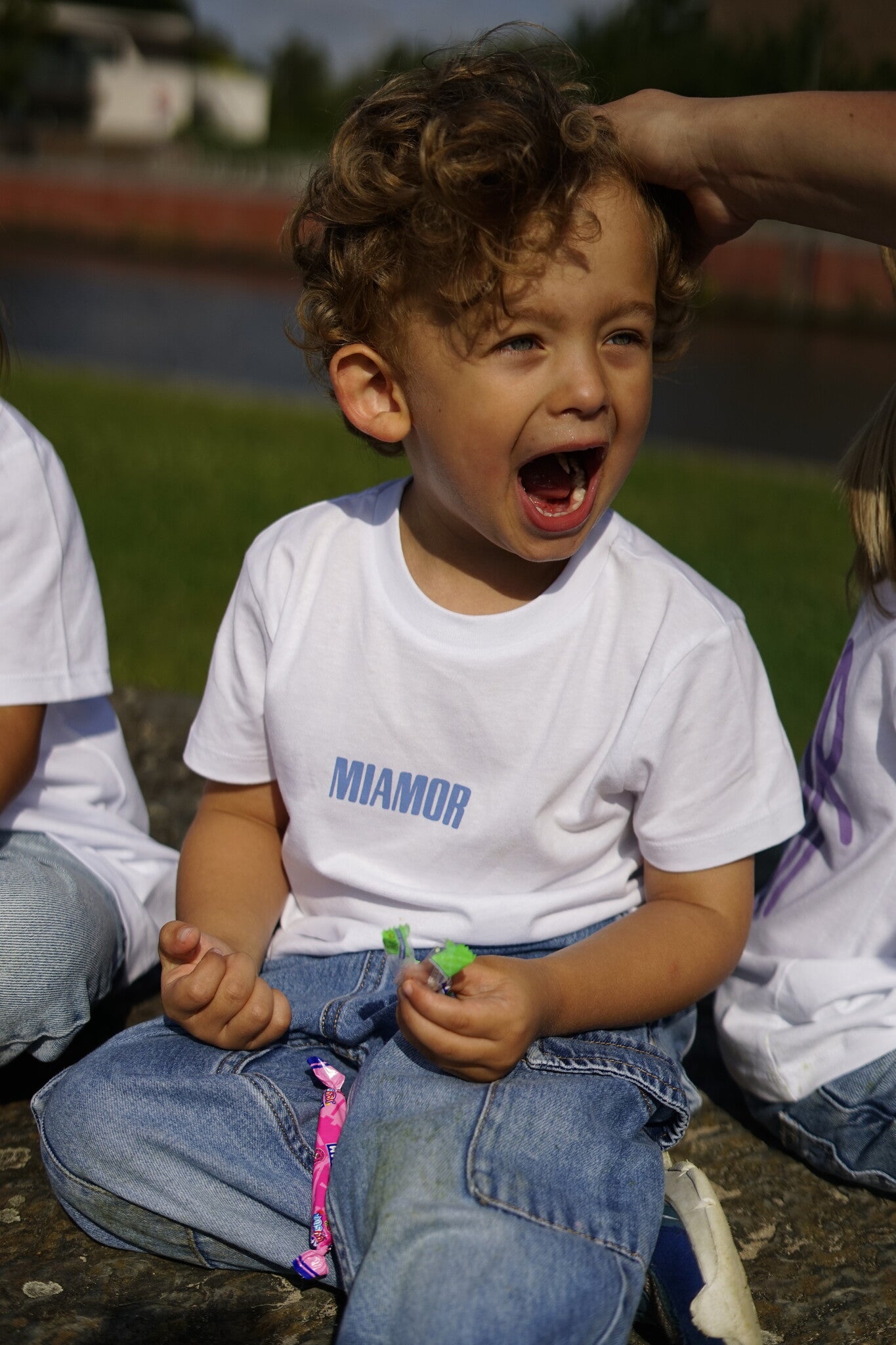 T-shirt blanc Mini Miamor - bleu pastel