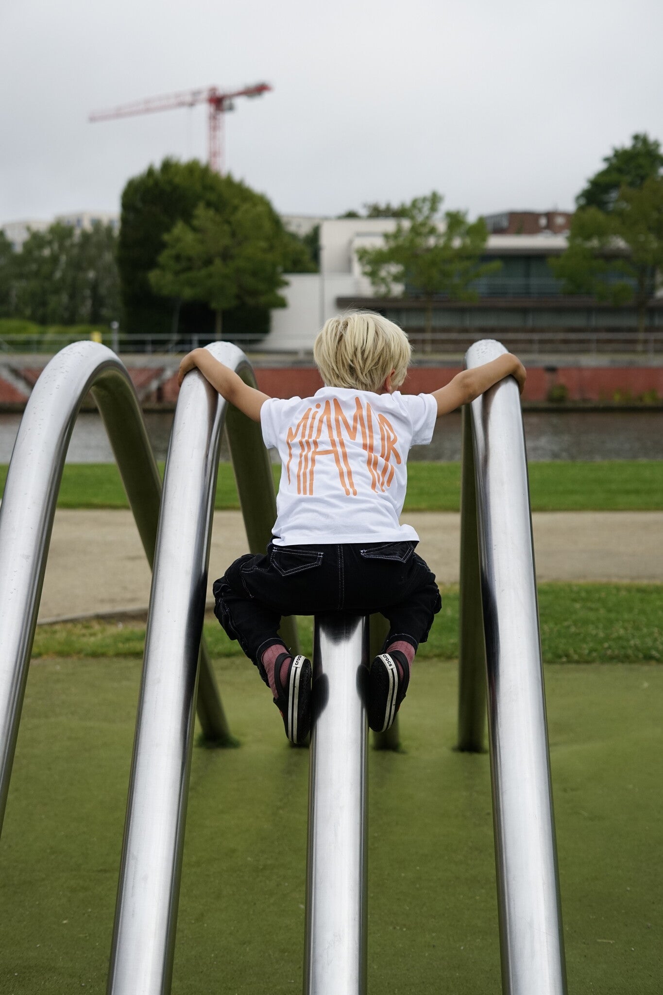 T-shirt blanc Mini Miamor - pêche