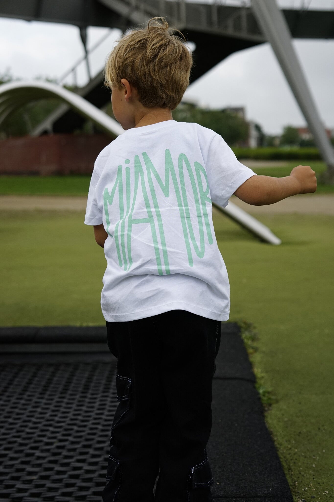 T-shirt blanc Mini Miamor - vert pastel