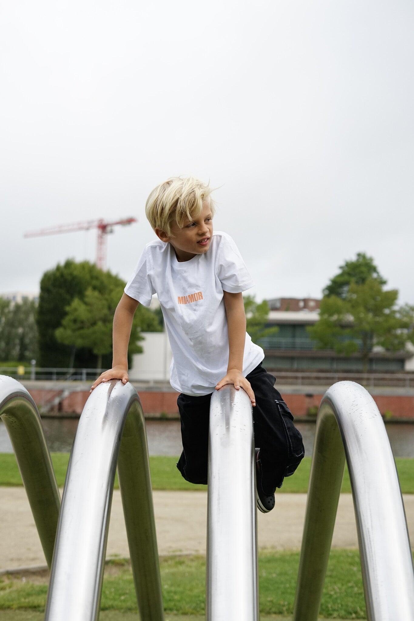 T-shirt blanc Mini Miamor - pêche