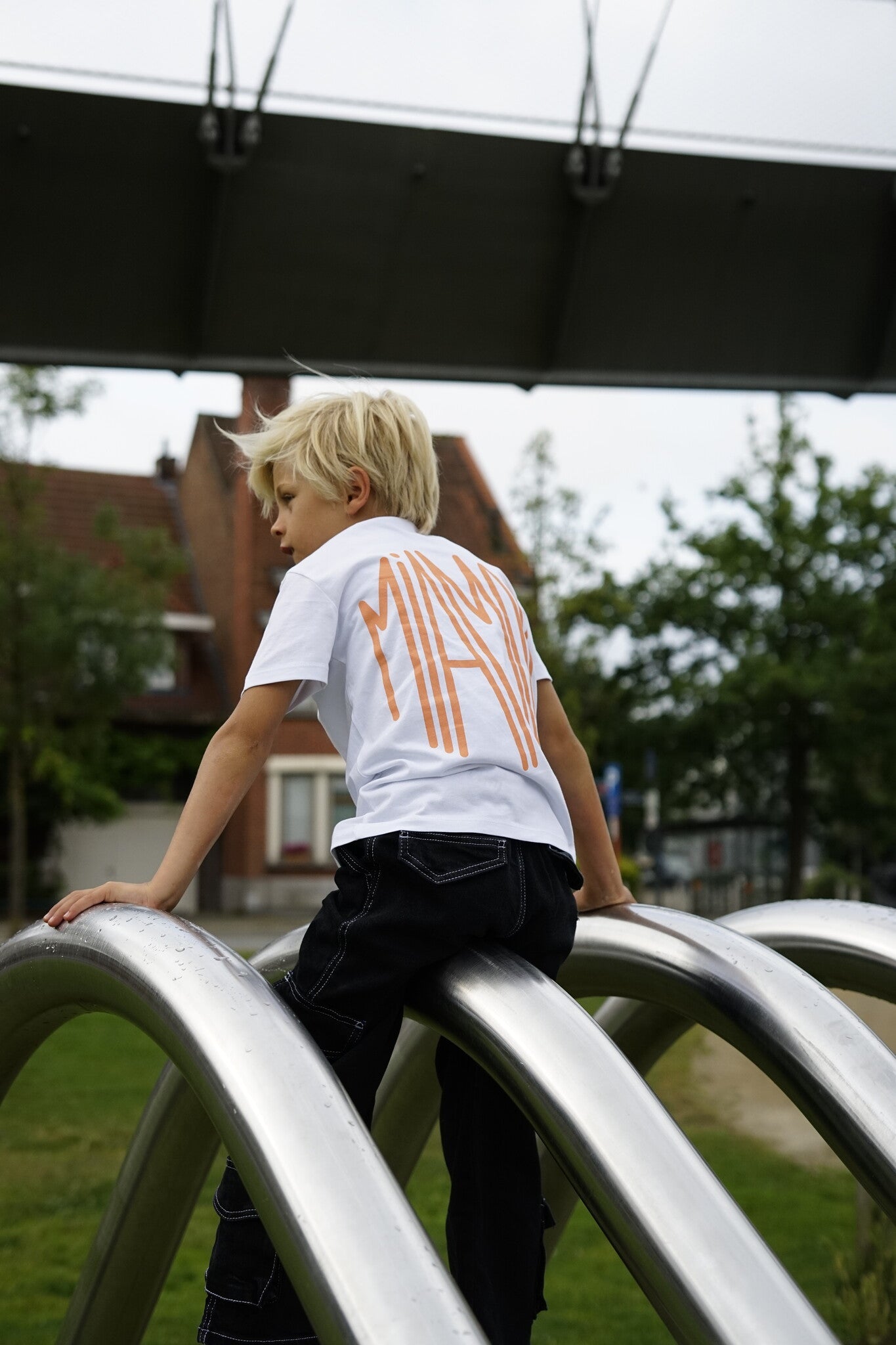 T-shirt blanc Mini Miamor - pêche