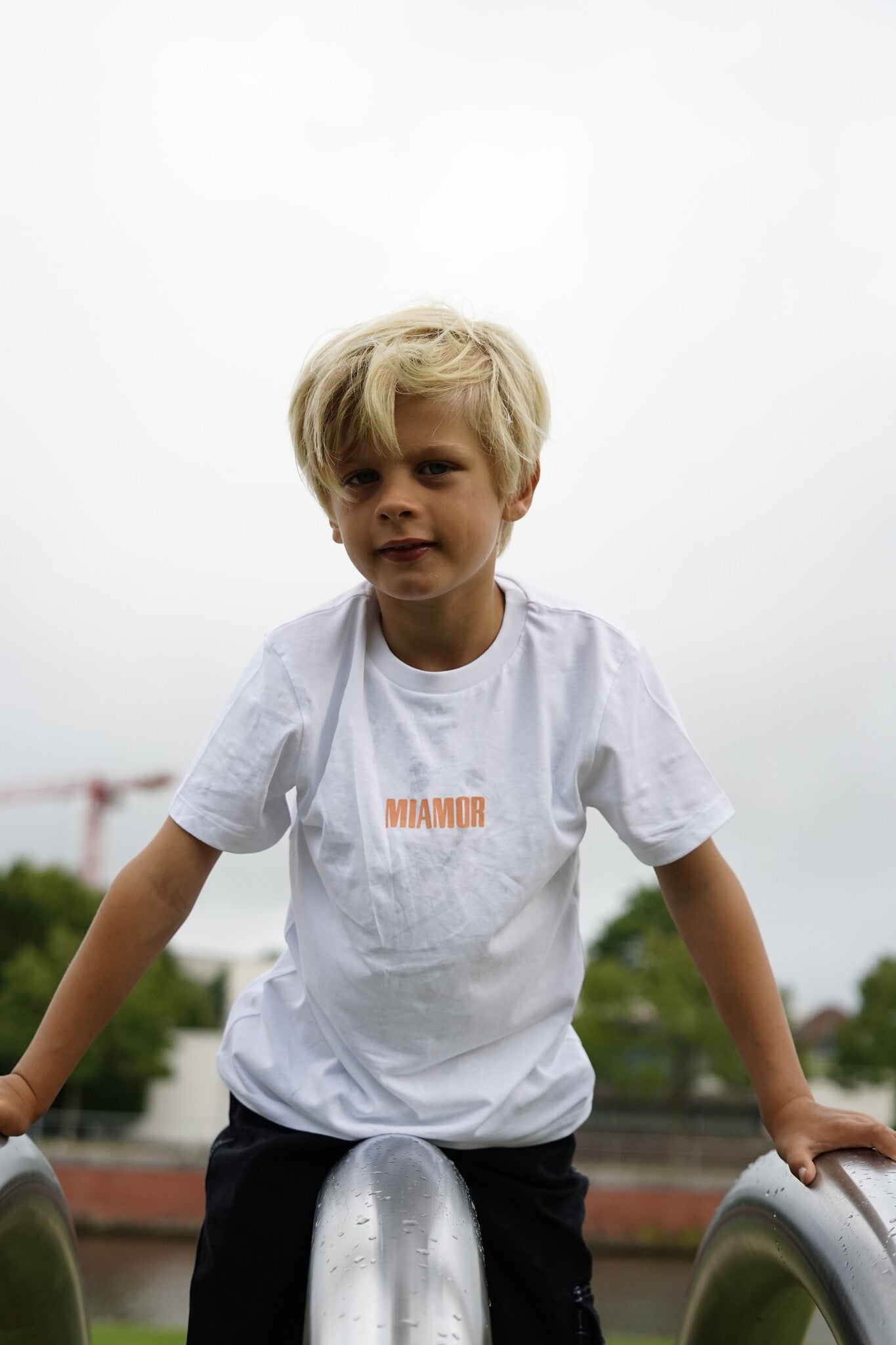 T-shirt blanc Mini Miamor - pêche