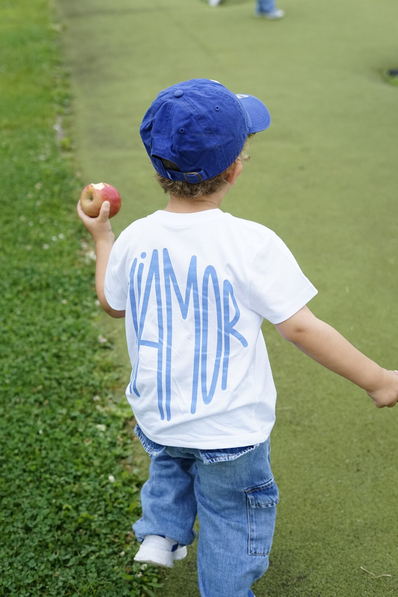 T-shirt blanc Mini Miamor - bleu pastel