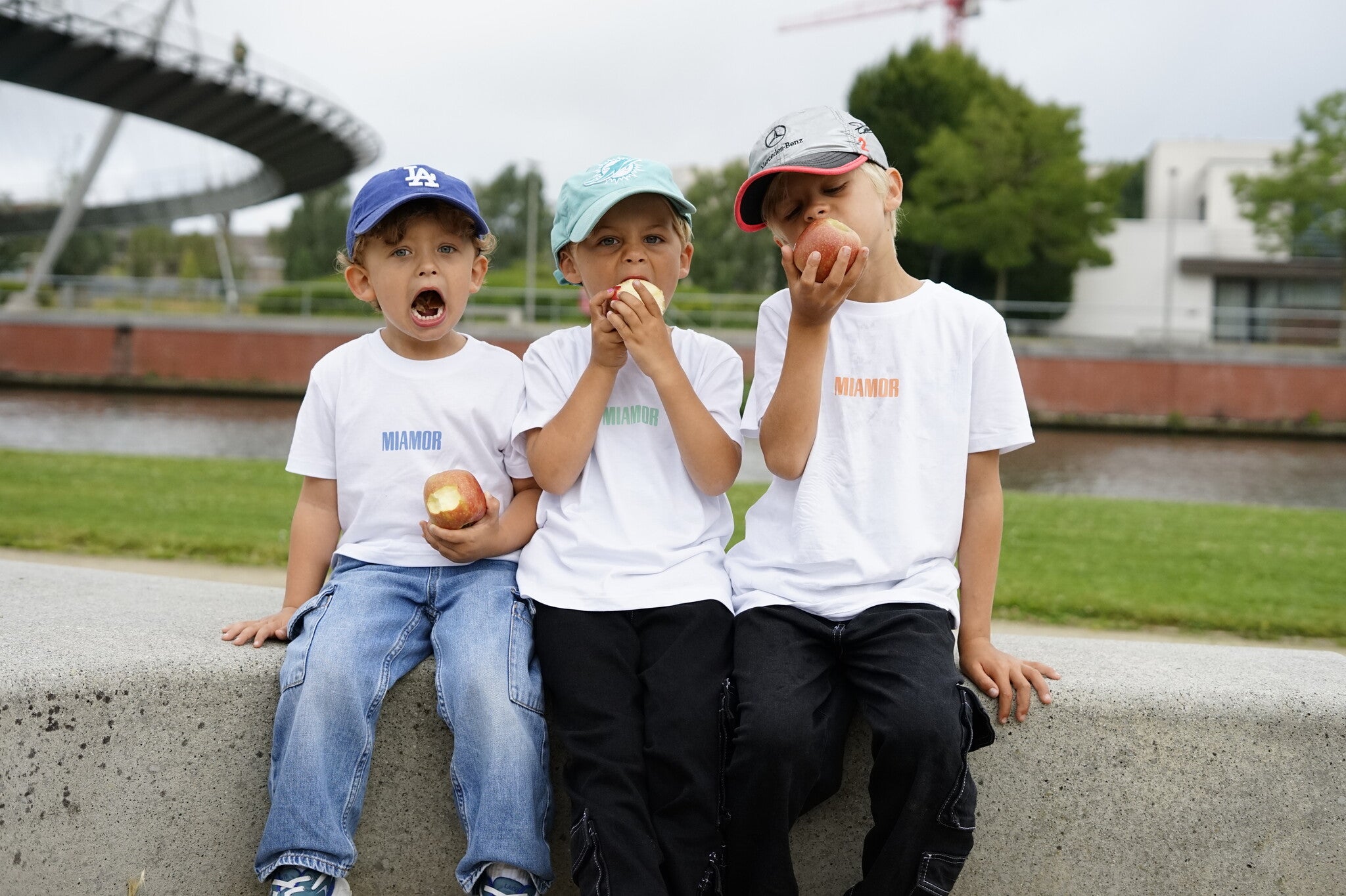 T-shirt blanc Mini Miamor - vert pastel