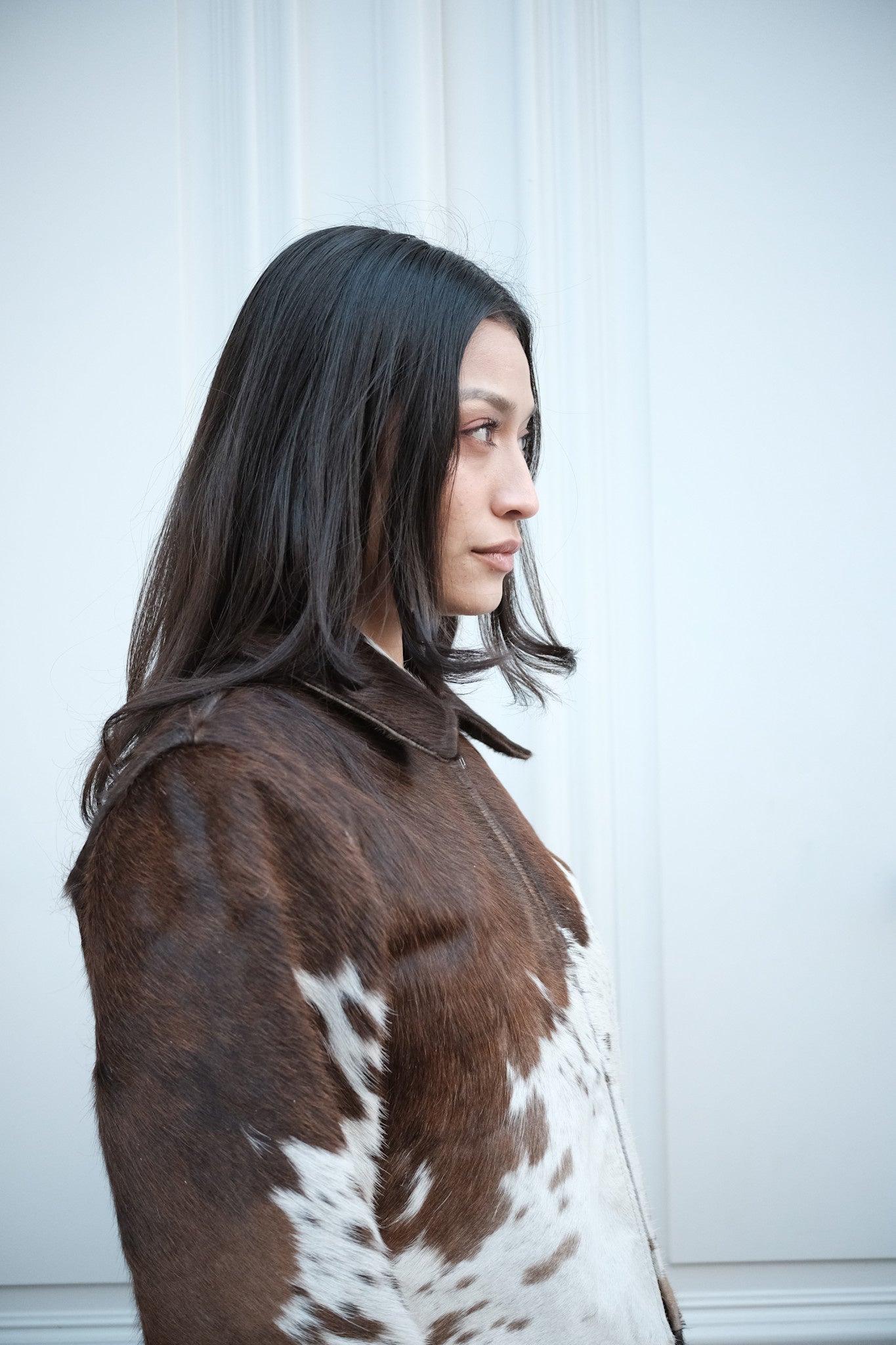 JXENYA Leather cow jacket