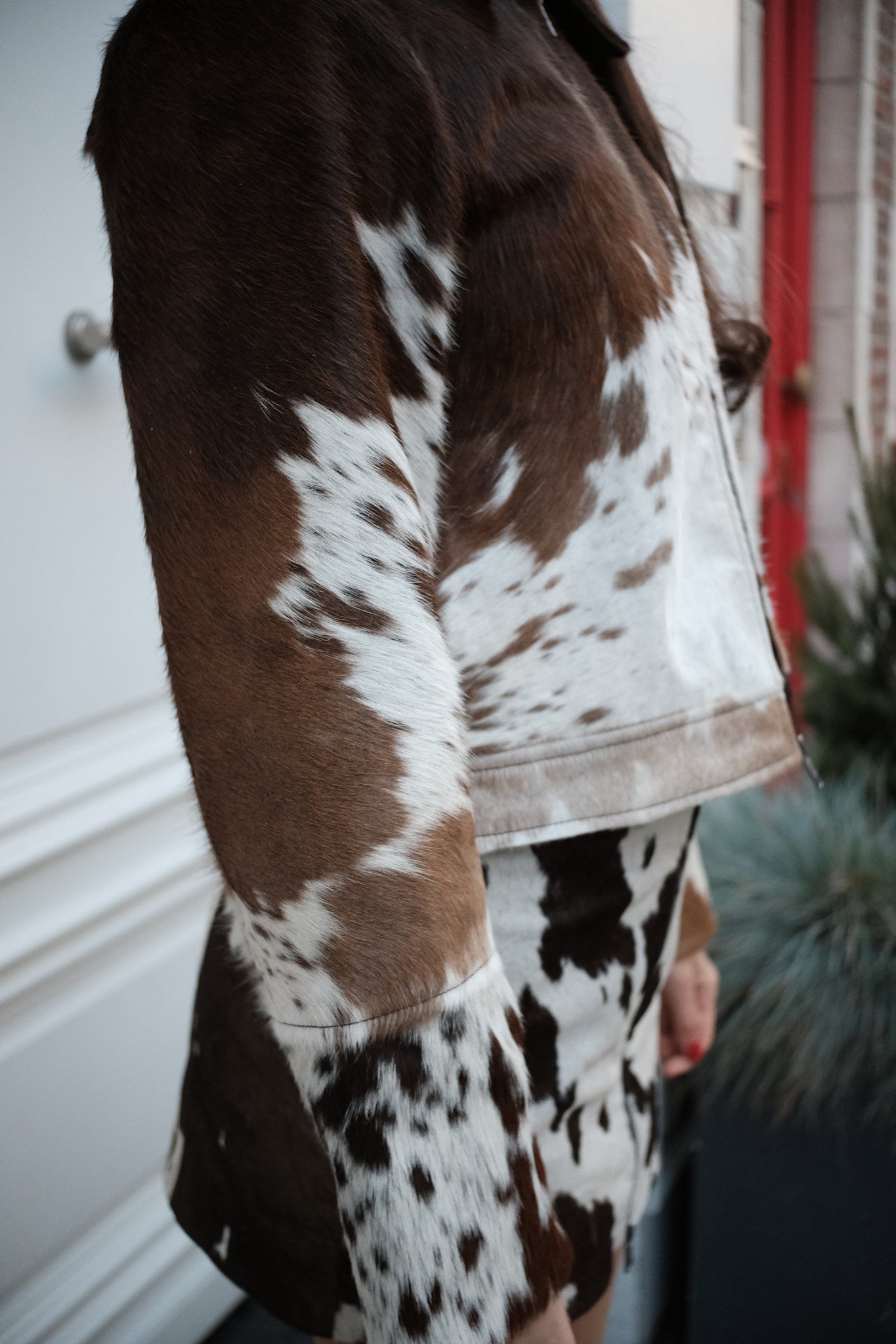 JXENYA Leather cow jacket