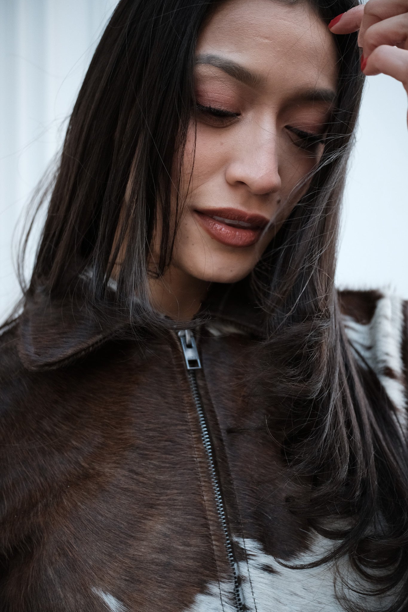 JXENYA Leather cow jacket