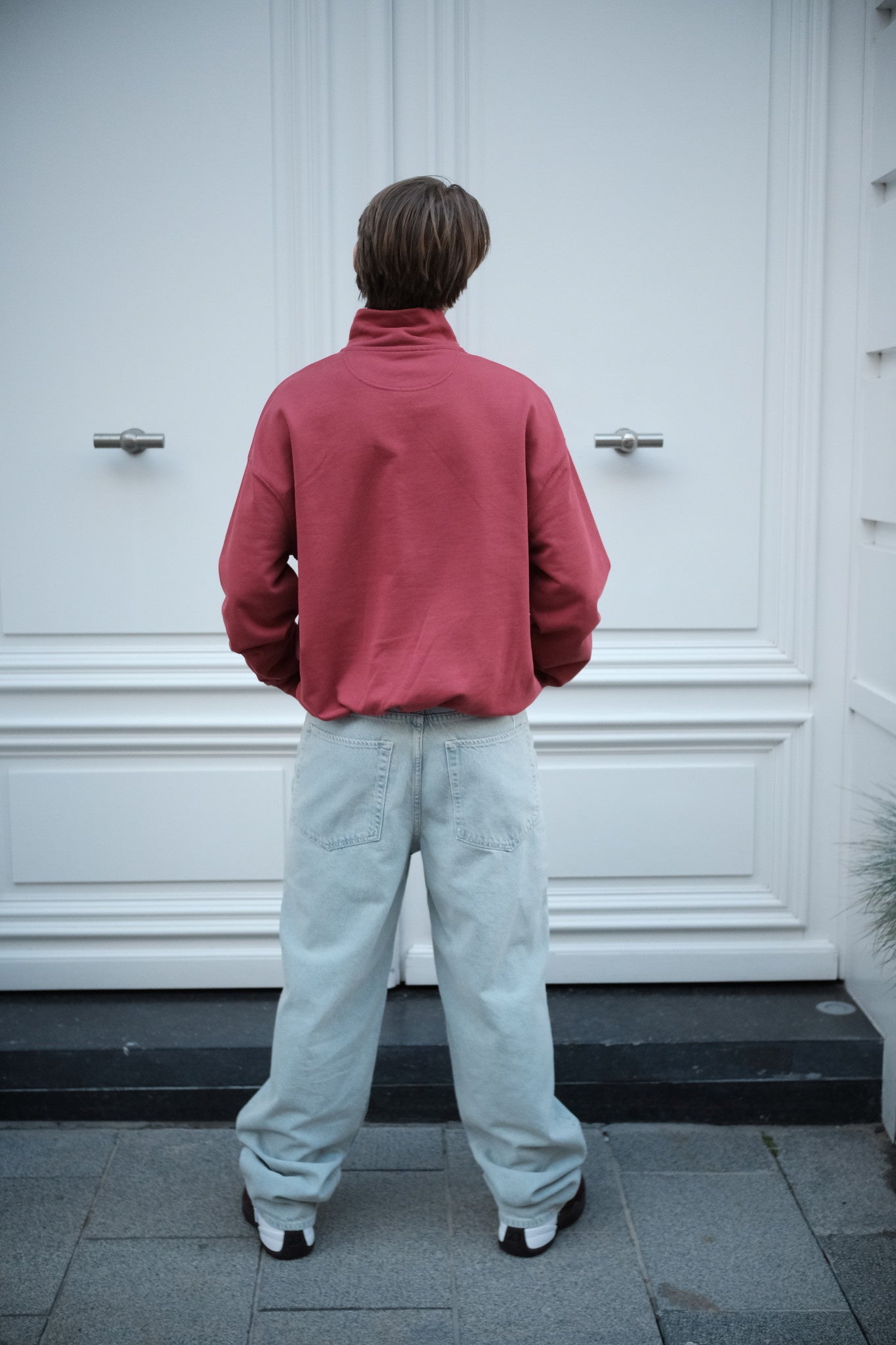 Miamor half-zip sweater - rode aarde