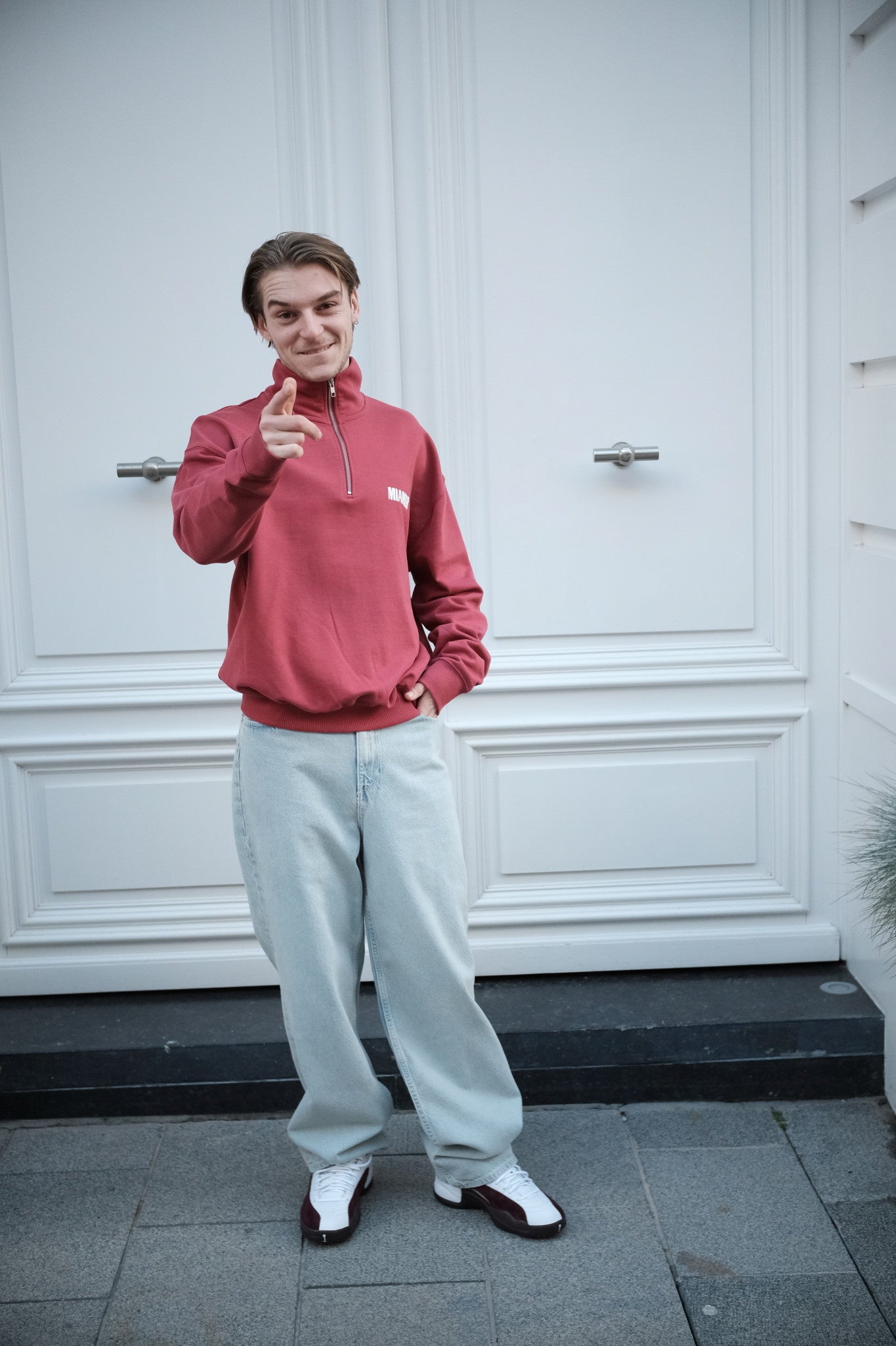 Miamor half-zip sweater - rode aarde