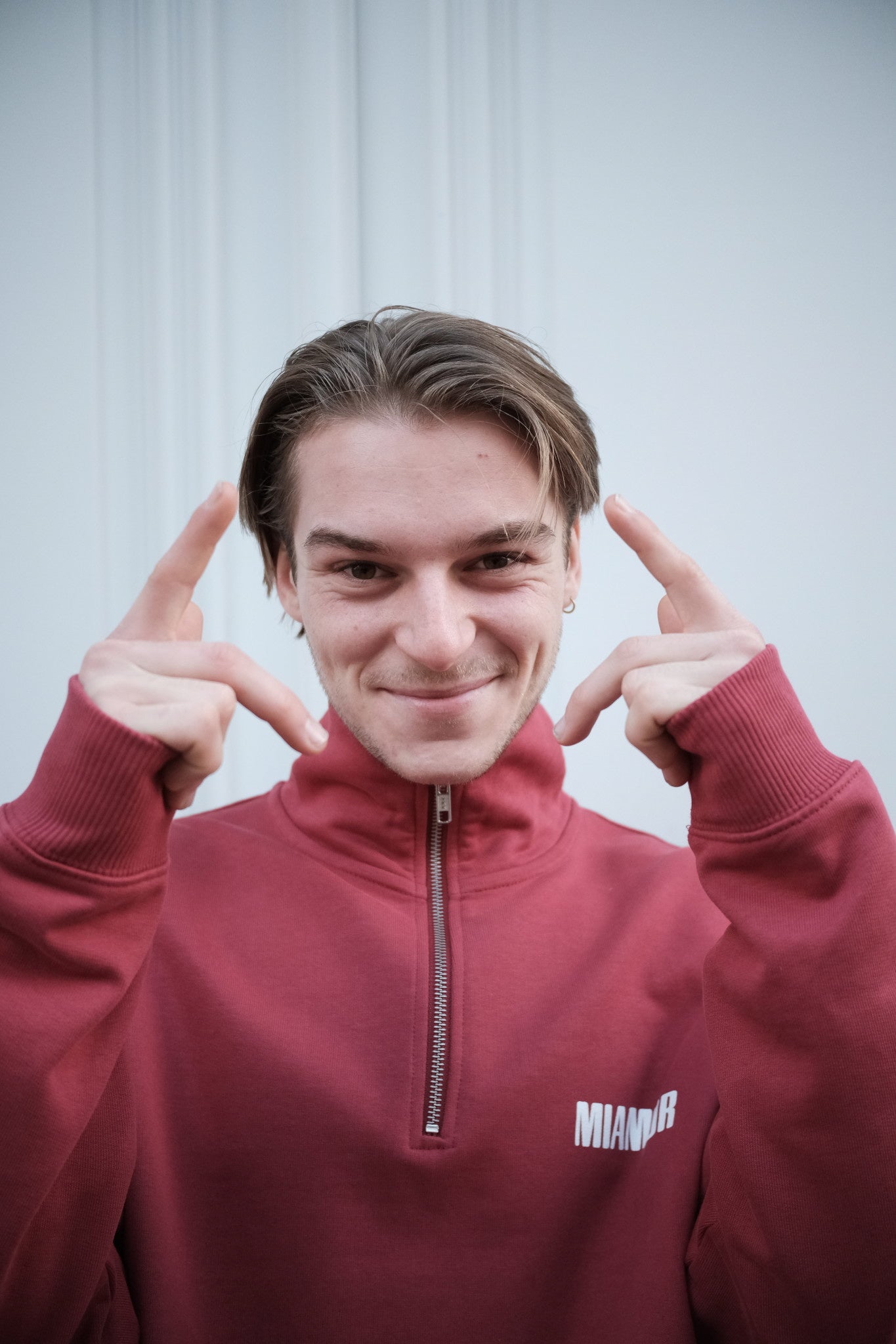 Miamor half-zip sweater - rode aarde