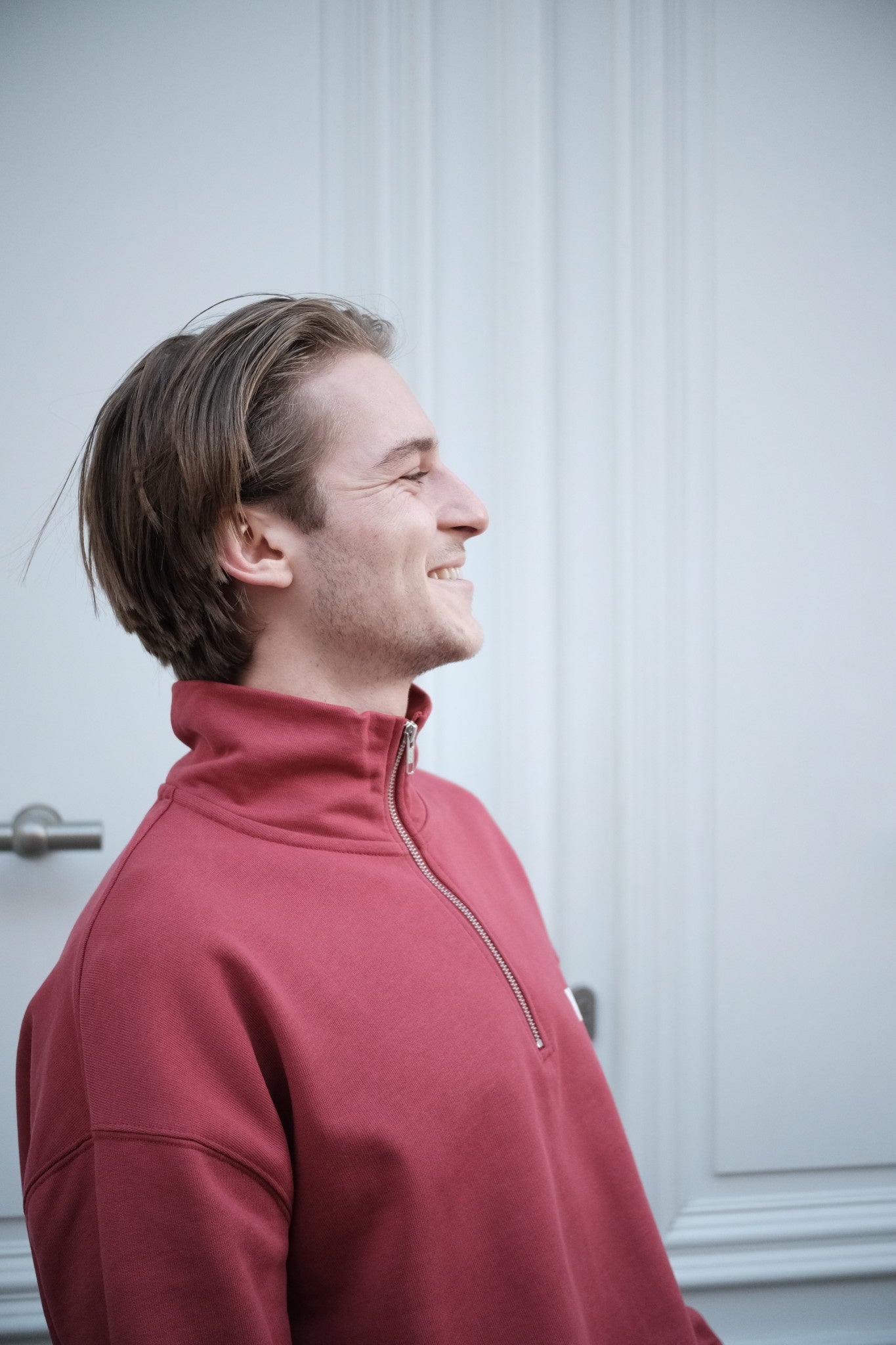 Miamor half-zip sweater - rode aarde