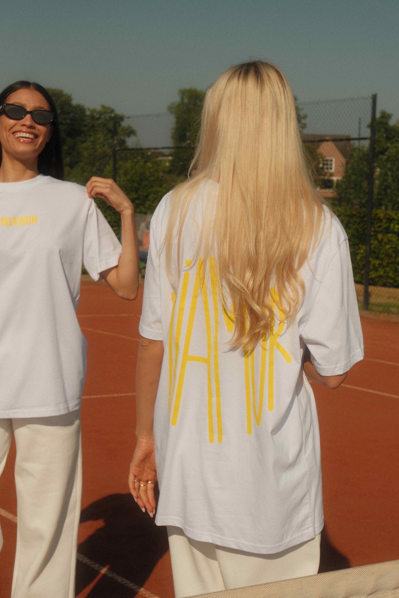 Miamor unisex T-shirt wit - geel