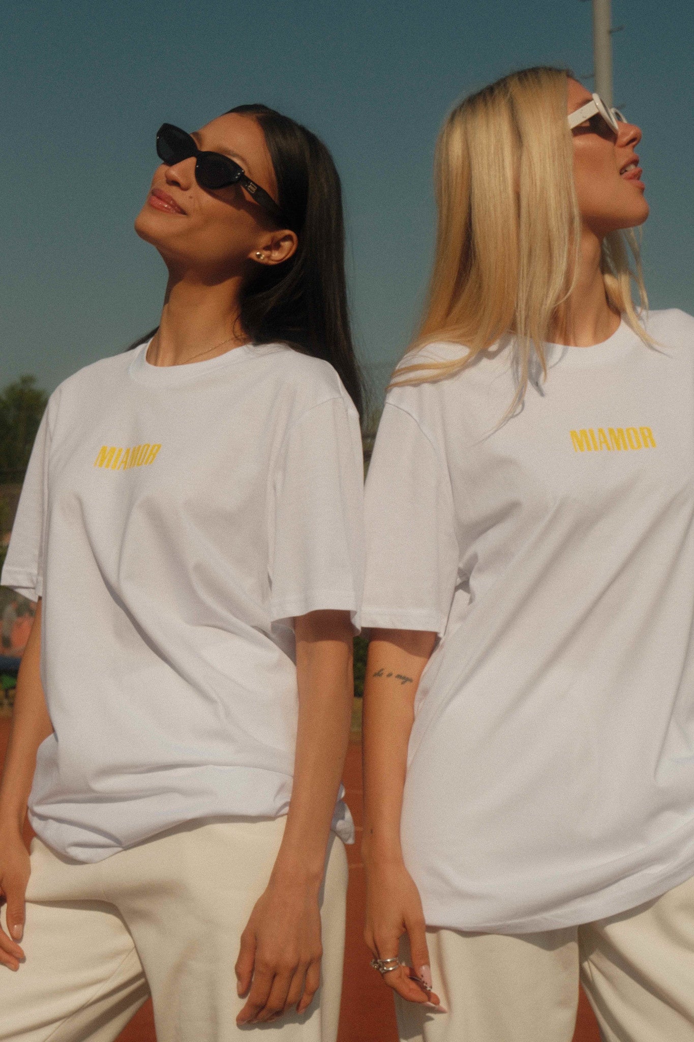 Miamor unisex T-shirt wit - geel