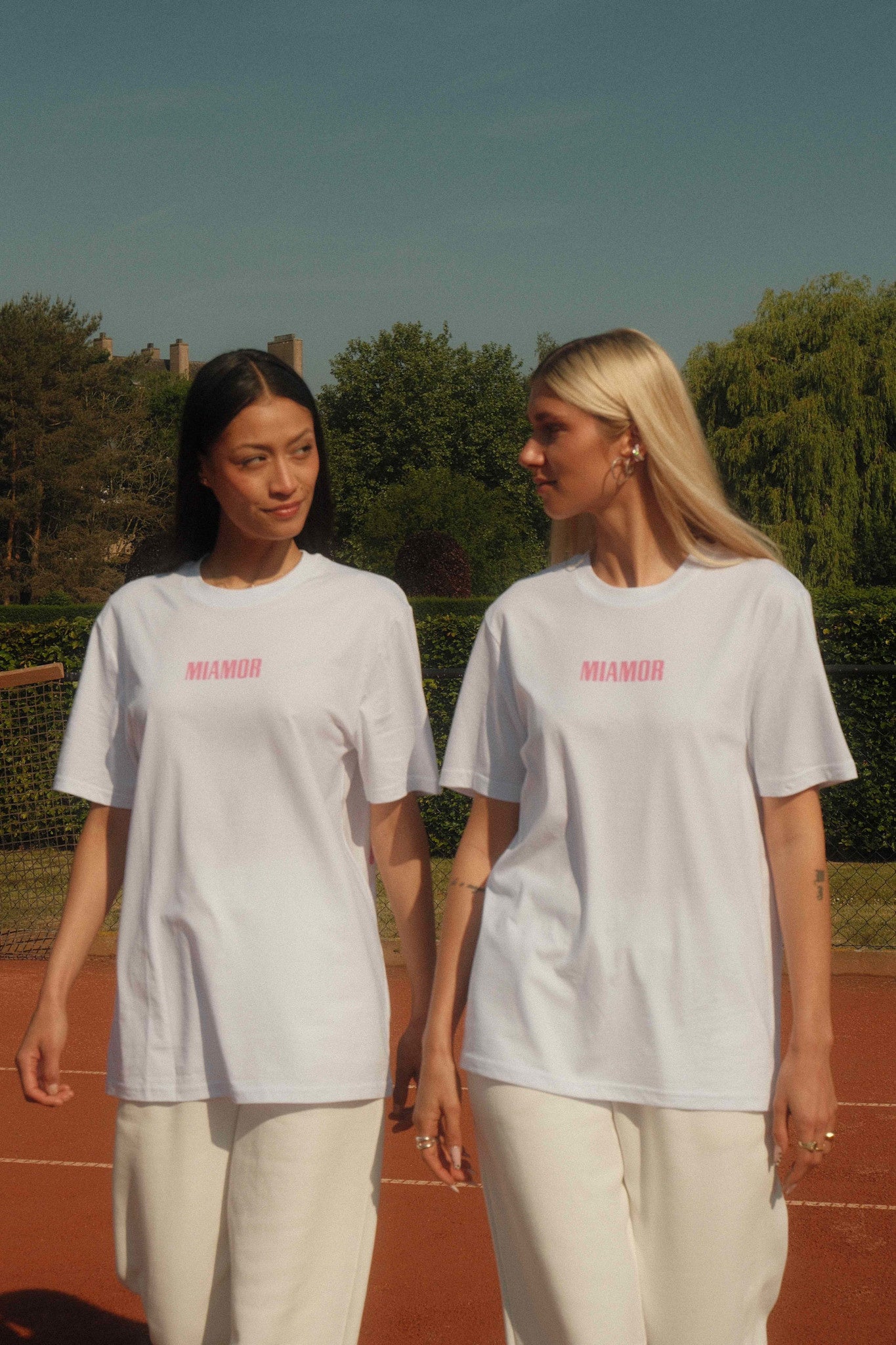 Miamor unisex T-shirt wit - roze