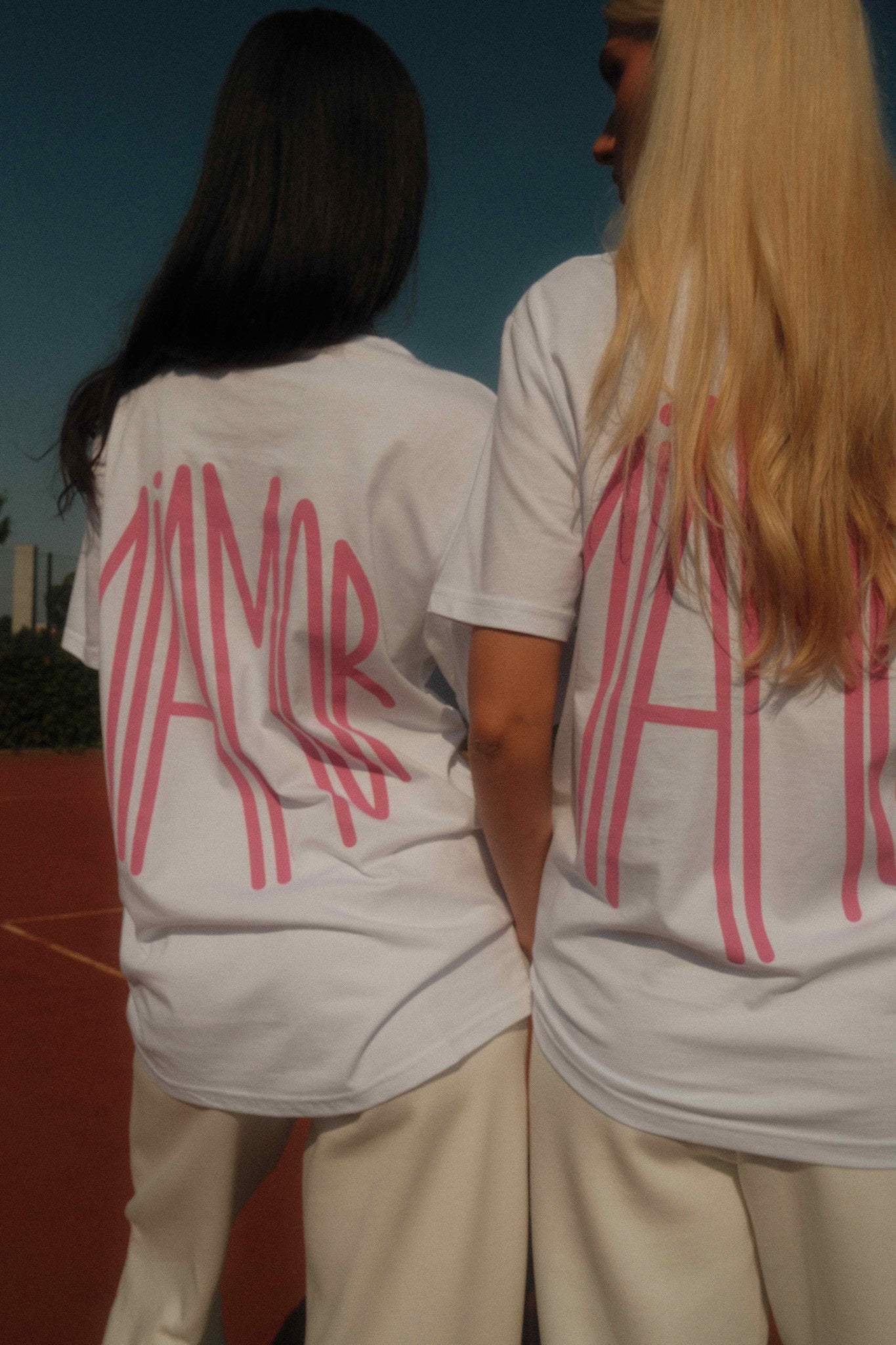 Miamor unisex T-shirt wit - roze