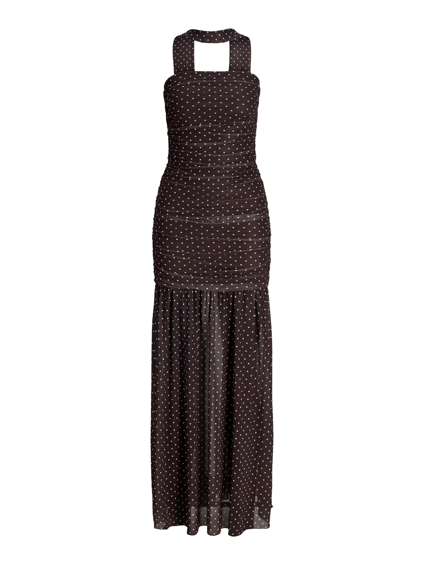 JXELVIRA MESH SCARF DRESS - SEALBROWN DOT