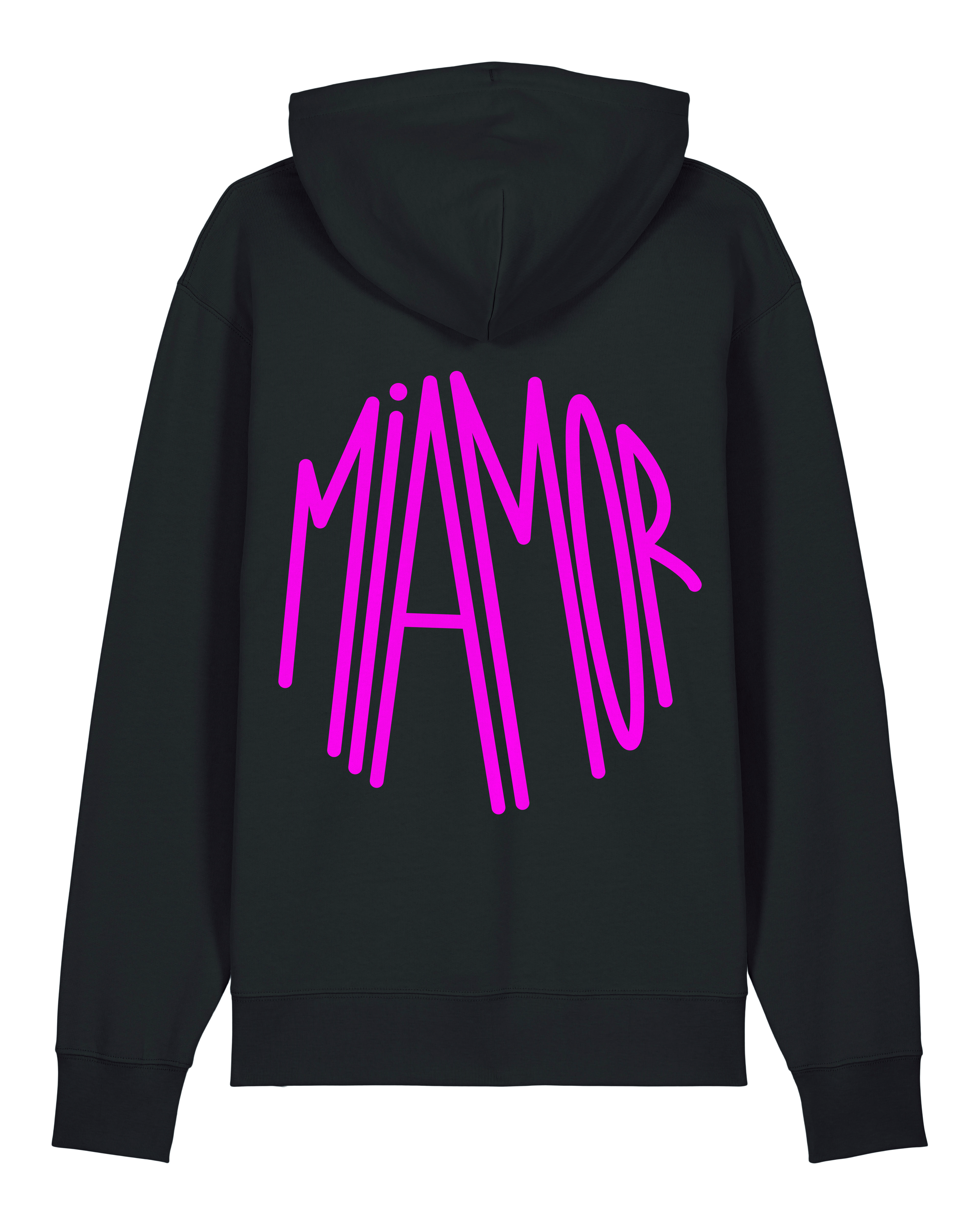 Miamor Supreme unisex hoodie - zwart - neonroze logo