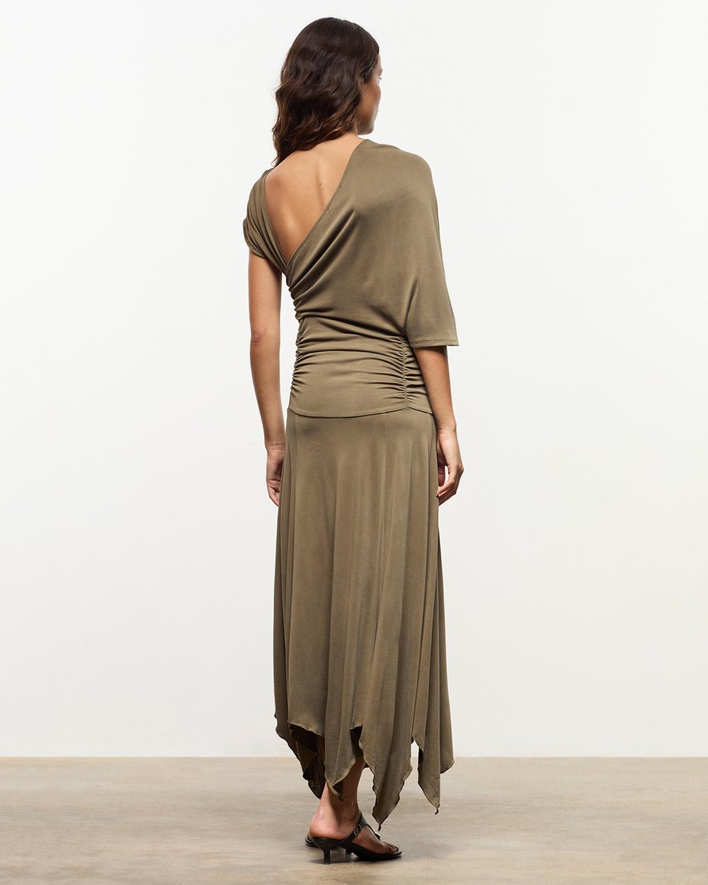Izola asymmetric dress - Khaki
