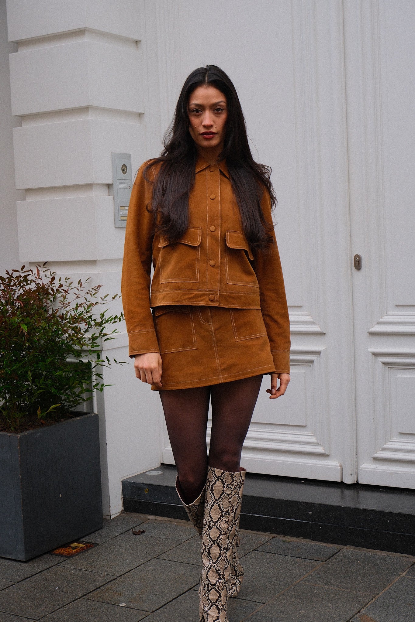 JXAVA SUEDE JACKET - RUBBER BROWN