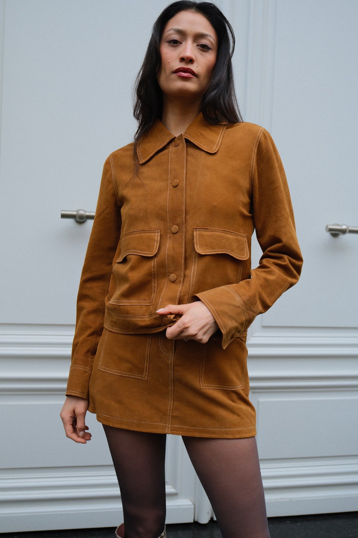 JXAVA SUEDE JACKET - RUBBER BROWN