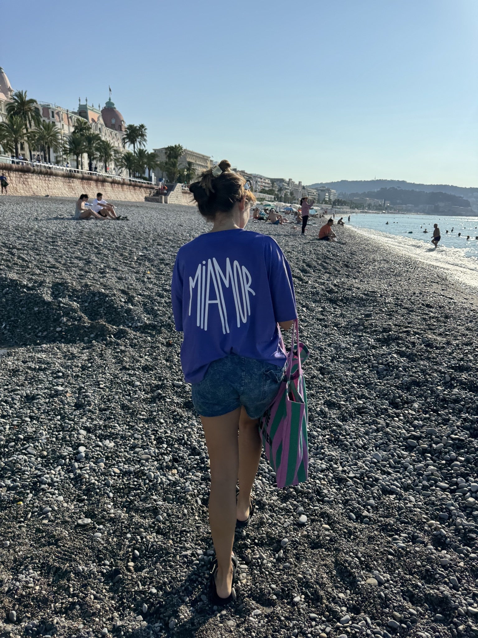 Miamor box tee paars - wit