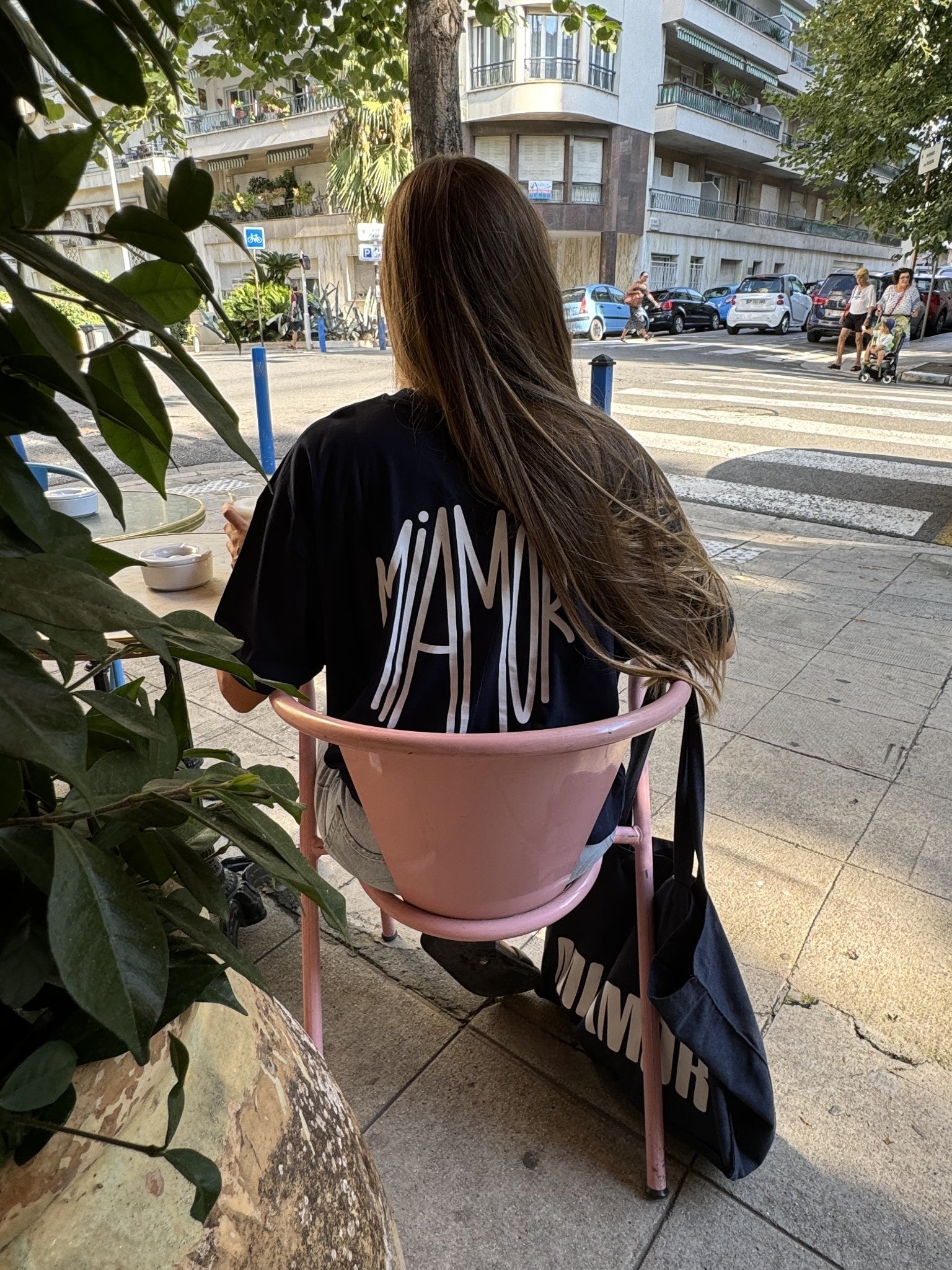 Miamor box tee marineblauw - wit