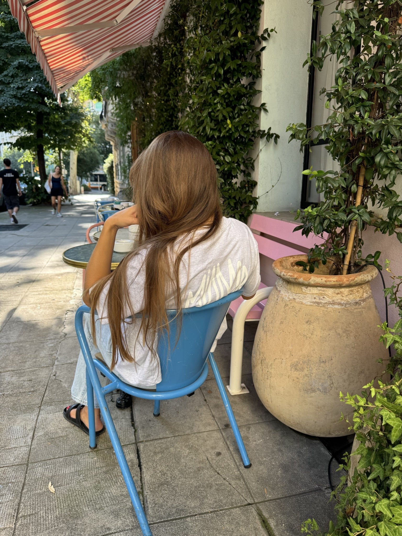 Miamor box tee gemêleerd grijs - wit