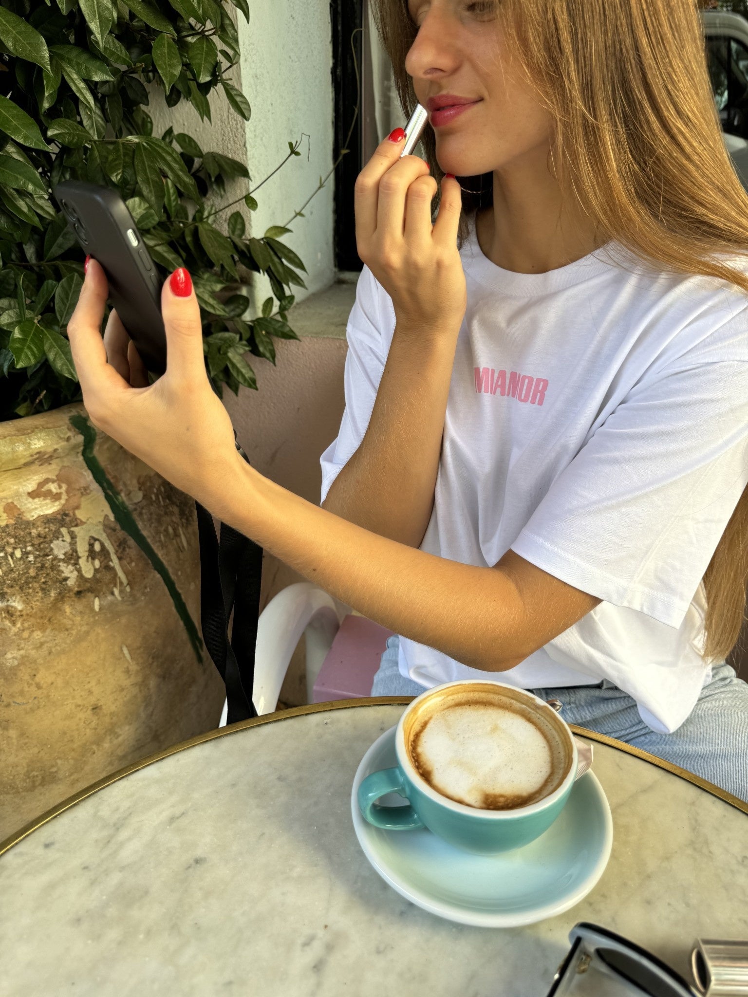 Miamor box tee wit - roze