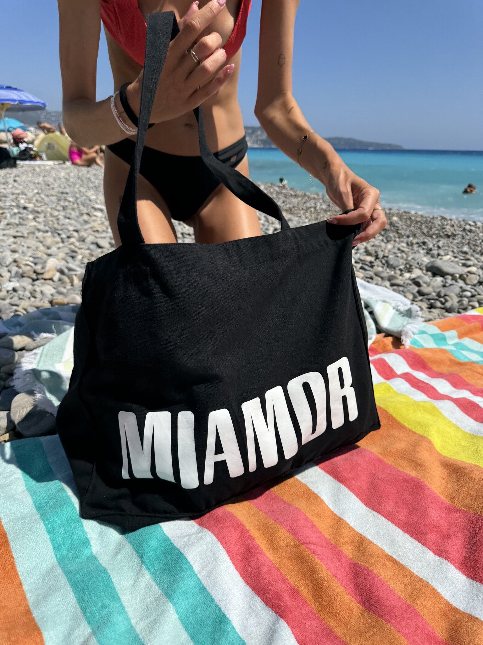 Miamor tote bag XL zwart - wit logo