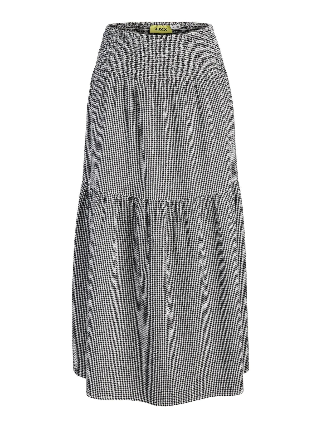 JXZOE SEERSUCKER SMOCK LONG SKIRT - BLACK/WHITE