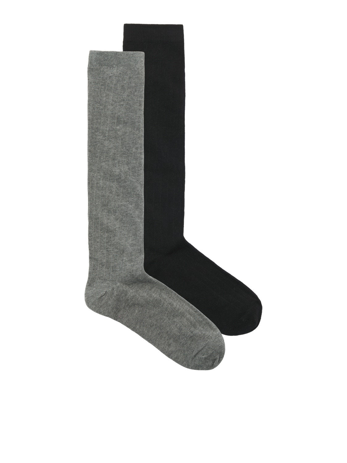 JXLULU KNIE RIB SOKKEN 2-PACK - ZWART X MIDDELGRIJS MELANGE