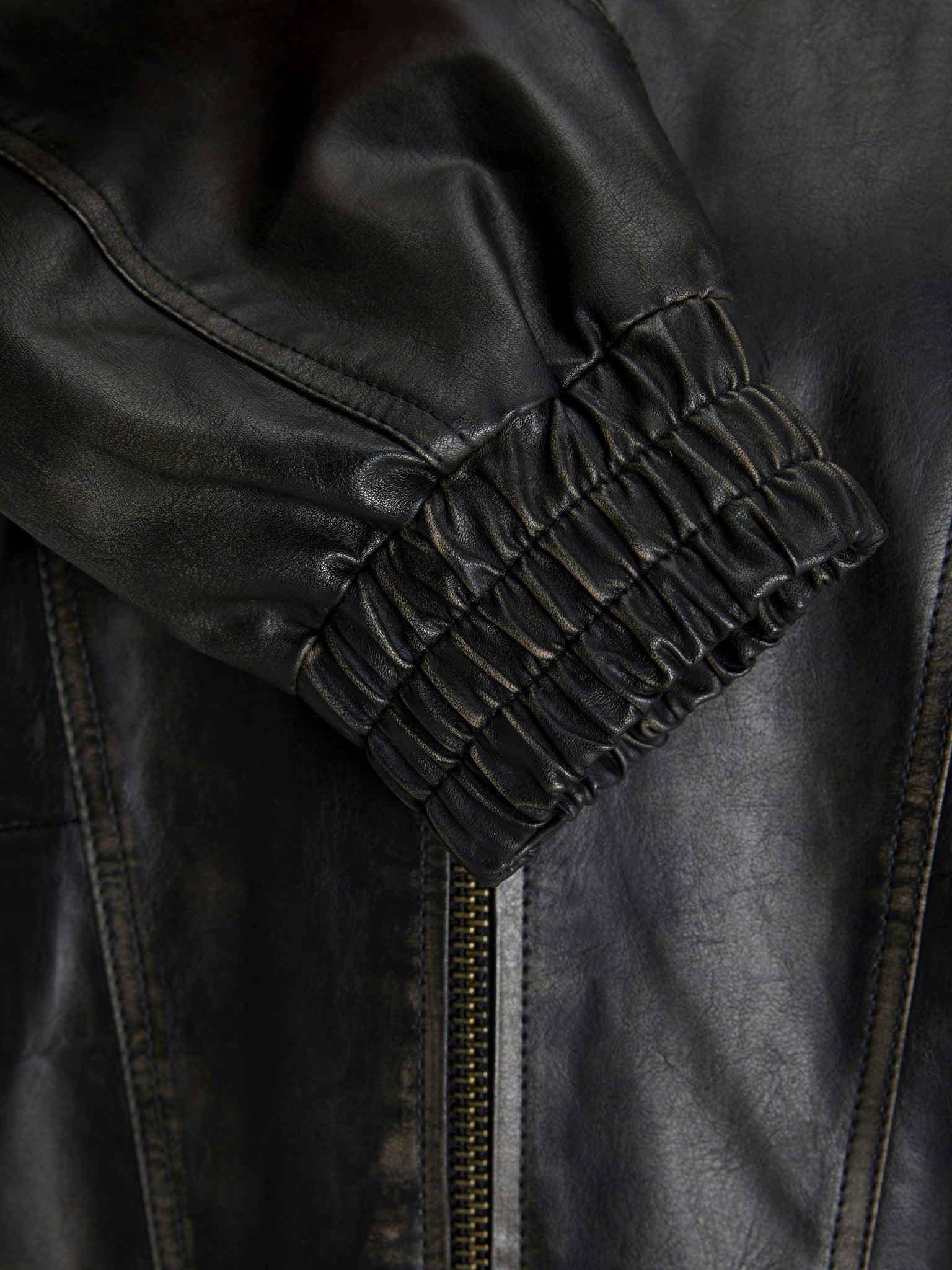 JXRAVEN BOMBER FAUX LEATHER JACKET