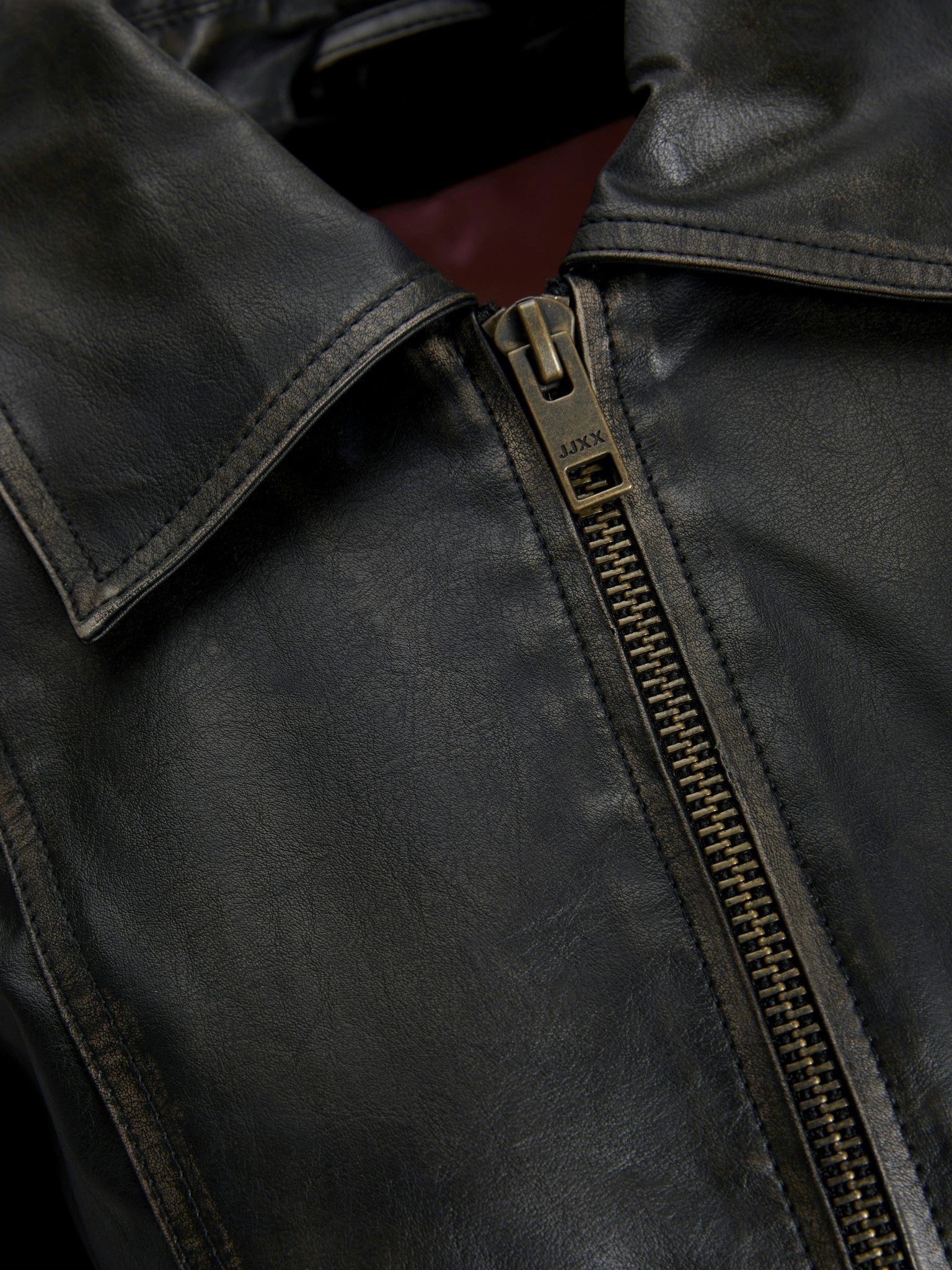 JXRAVEN BOMBER FAUX LEATHER JACKET
