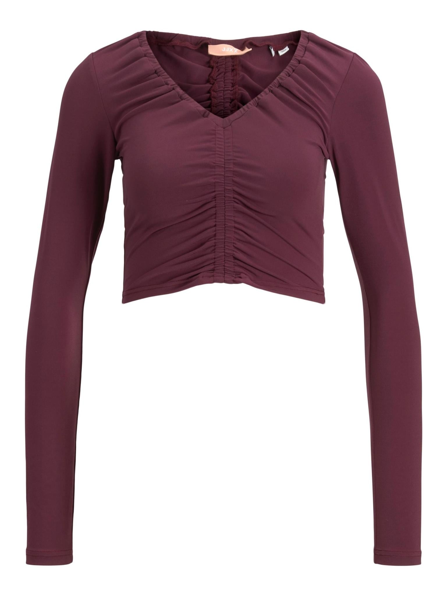 JXMELIKA LS CROP TEE - GRAPE WINE