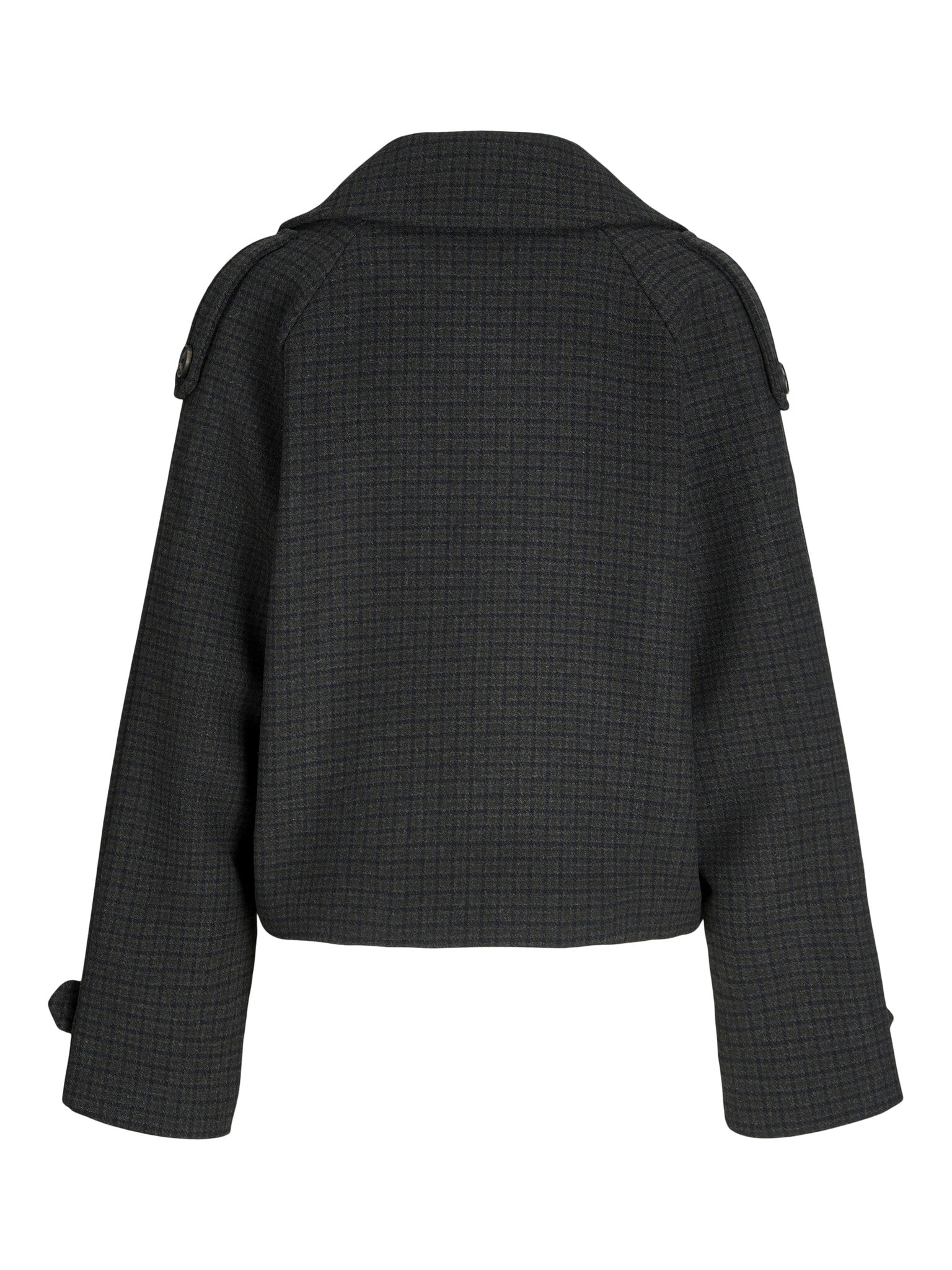 JXELLE CARLIE SHORT TRENCHCOAT - DARK GREY MELANGE