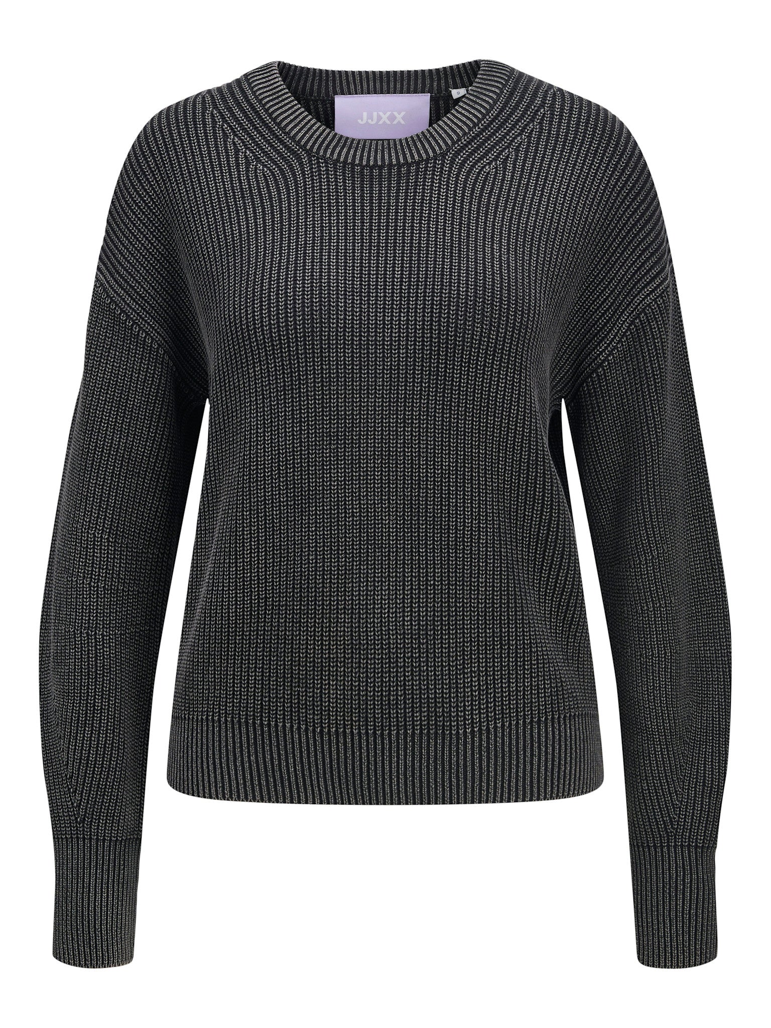 JXMILA WASH CREW NECK KNIT - BLACK